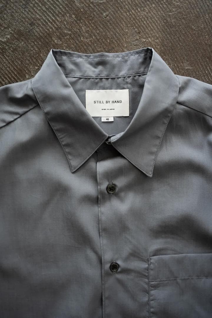 STILL BY HAND 200 Double High-Density Short Sleeve Shirt 46 Slate Gray