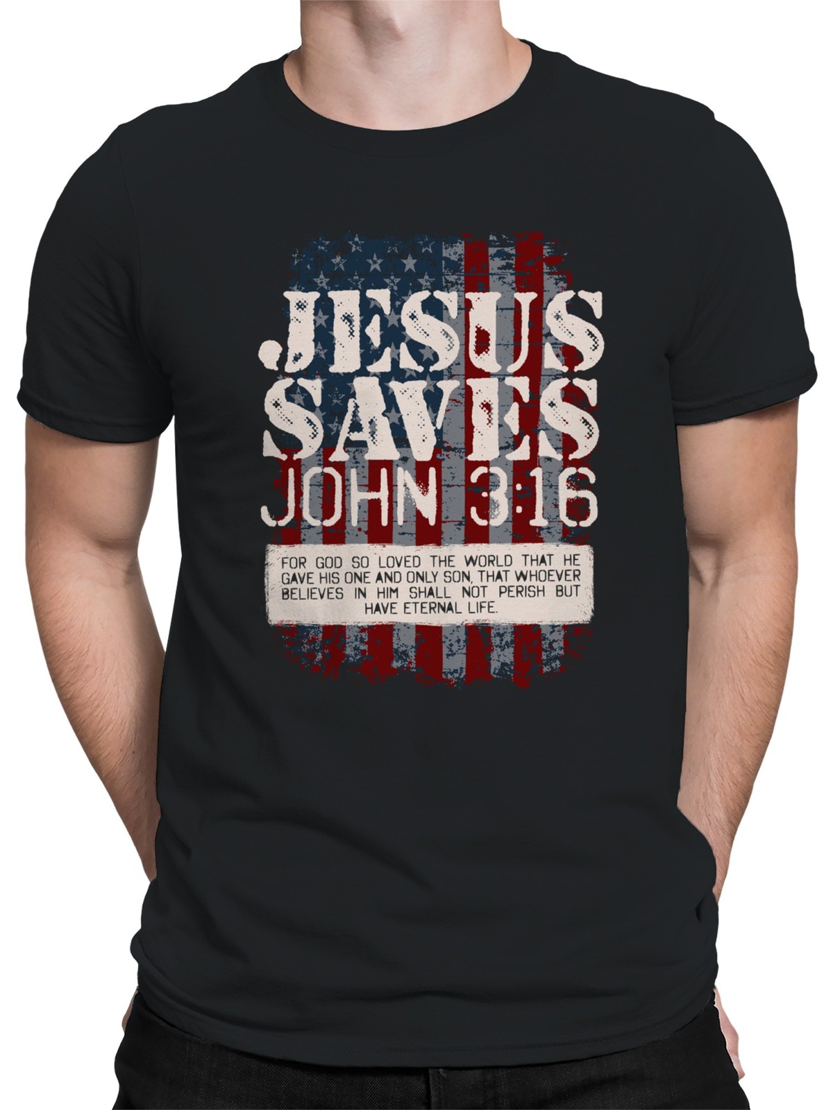 Jesus Saves – John 3:16 USA Men’s T-shirt