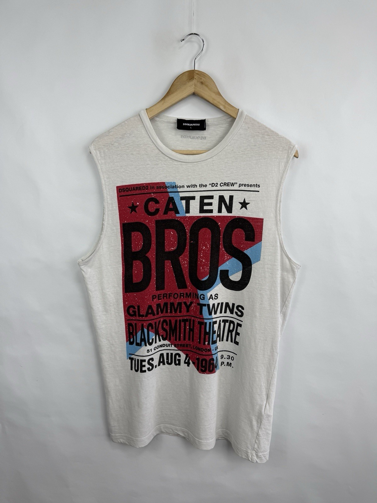 🇮🇹 Y2K Dsquared2 Caten Bros Made In Italy Tank Tops T-Shirt Size L