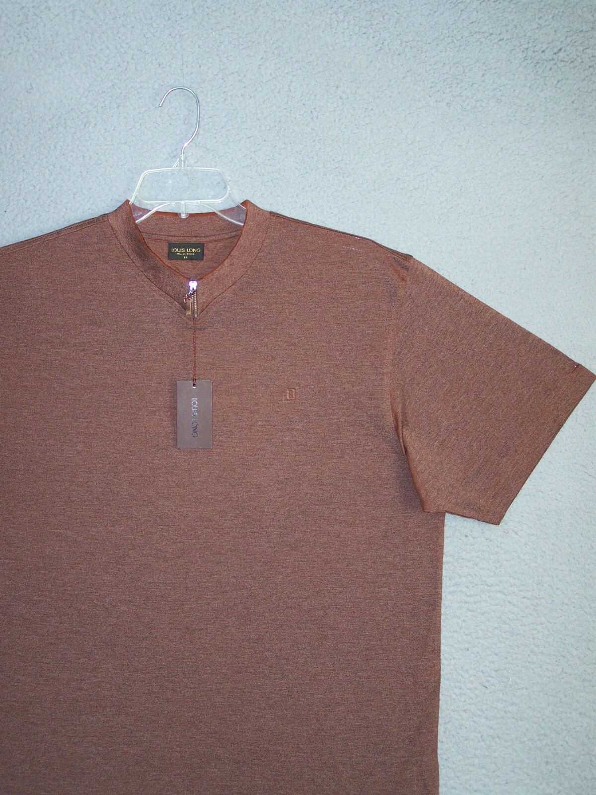 LOUIS LONG Shirt Adult XXL 2XL 54 Brown Italian Brand Classic Designer Italy Men