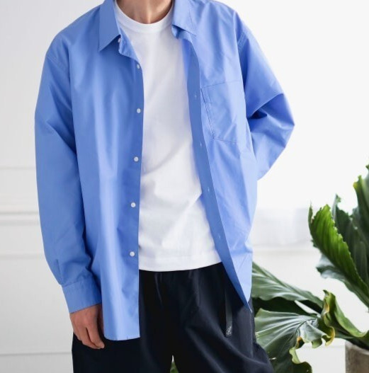 (ASK availability First) BEAMS polyester broadcloth regular collar shirt NEW