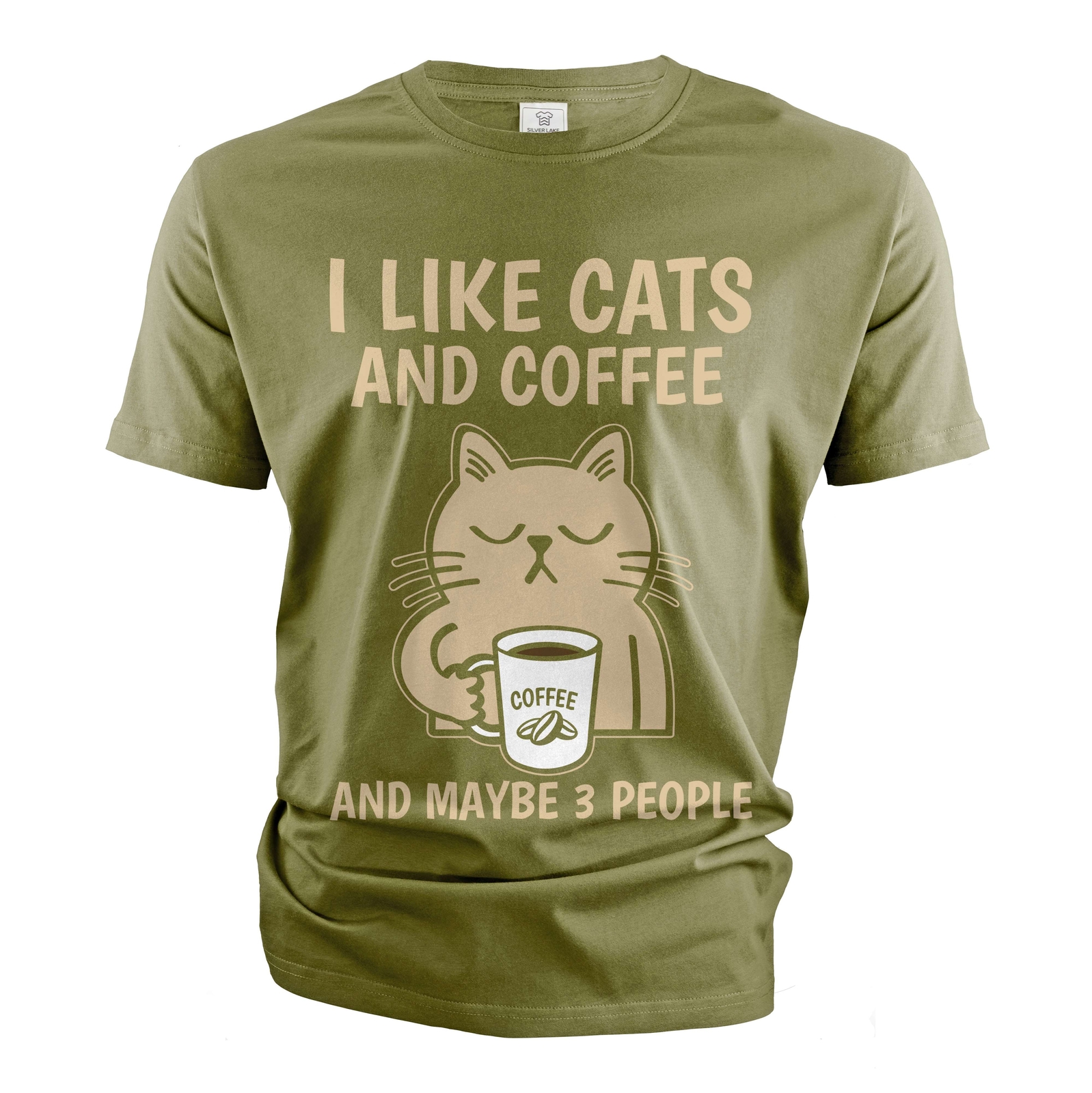 Funny Coffee and Cats T-shirt I like cats coffee and maybe 3 people shirt