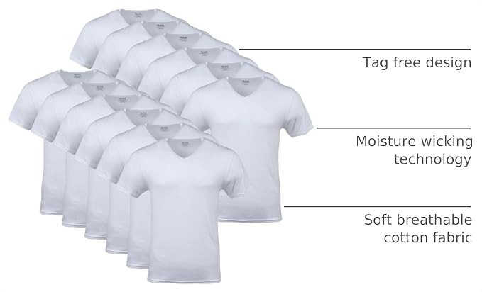 Gildan Men’s V-Neck T-Shirts, Multipack, Style G1103