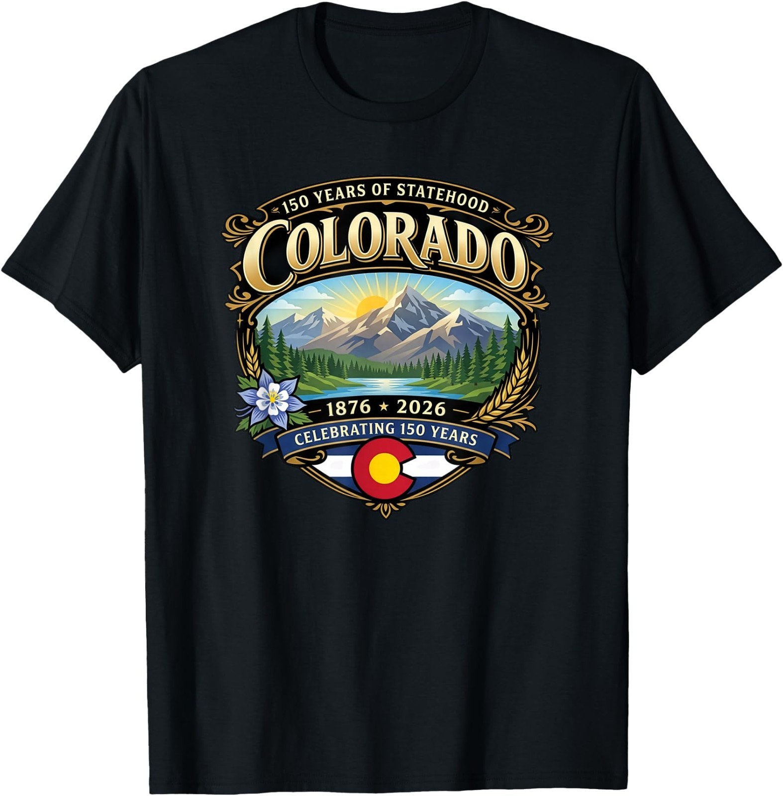 Colorado 150th Anniversary of Statehood Vintage Souvenir Kid Adult Coton T-Shirt