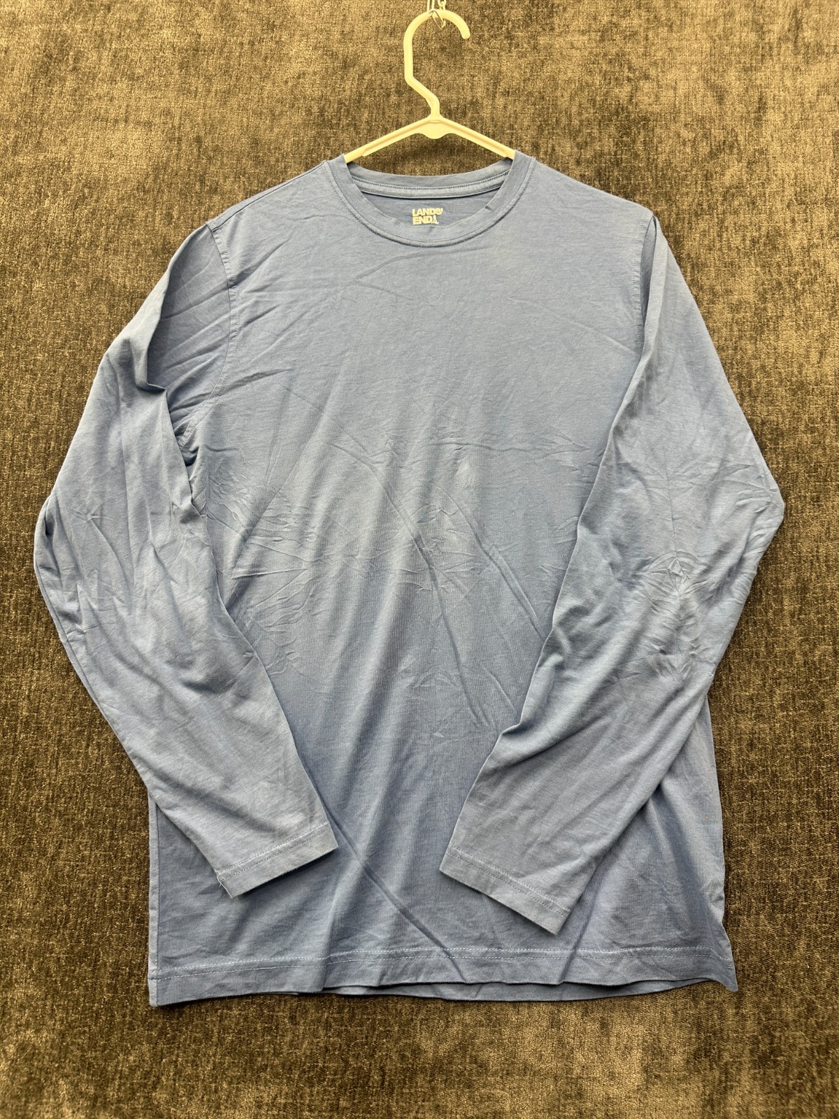 Lands’ End Shirt Mens M/T(38-40) Blue Comfort Retro Long Sleeve Everyday Wear