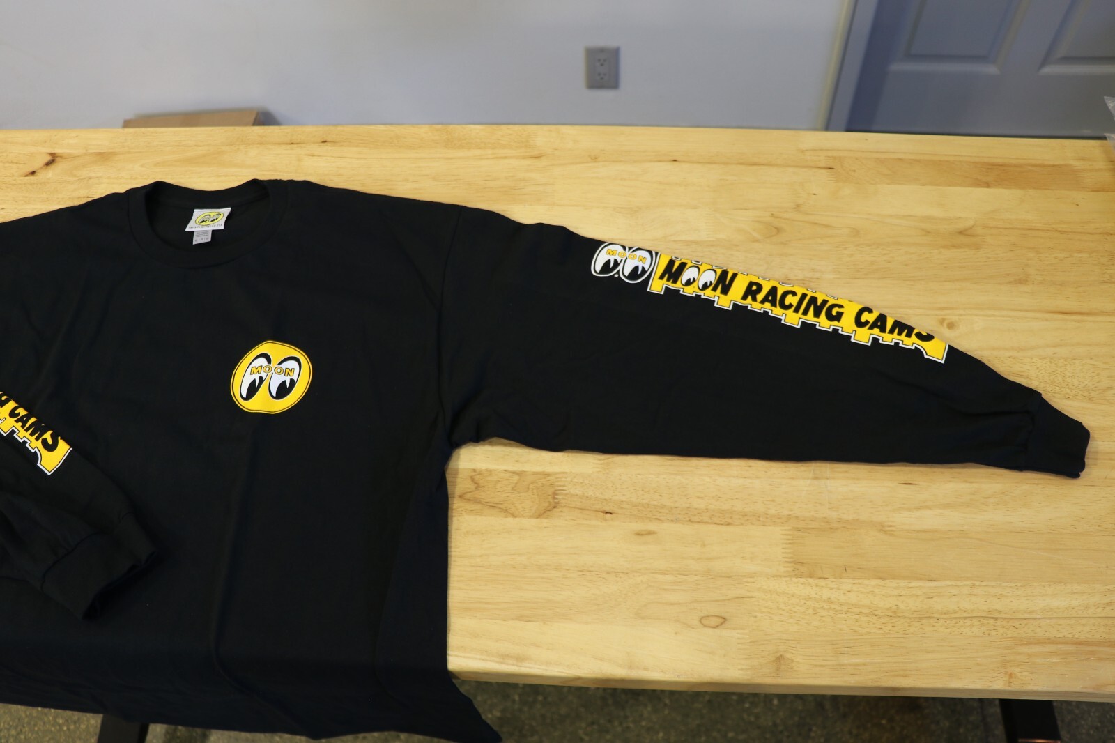 Men’s Mooneyes Moon Equipped Black Long Sleeve T-Shirt Racing Cams TM112BK