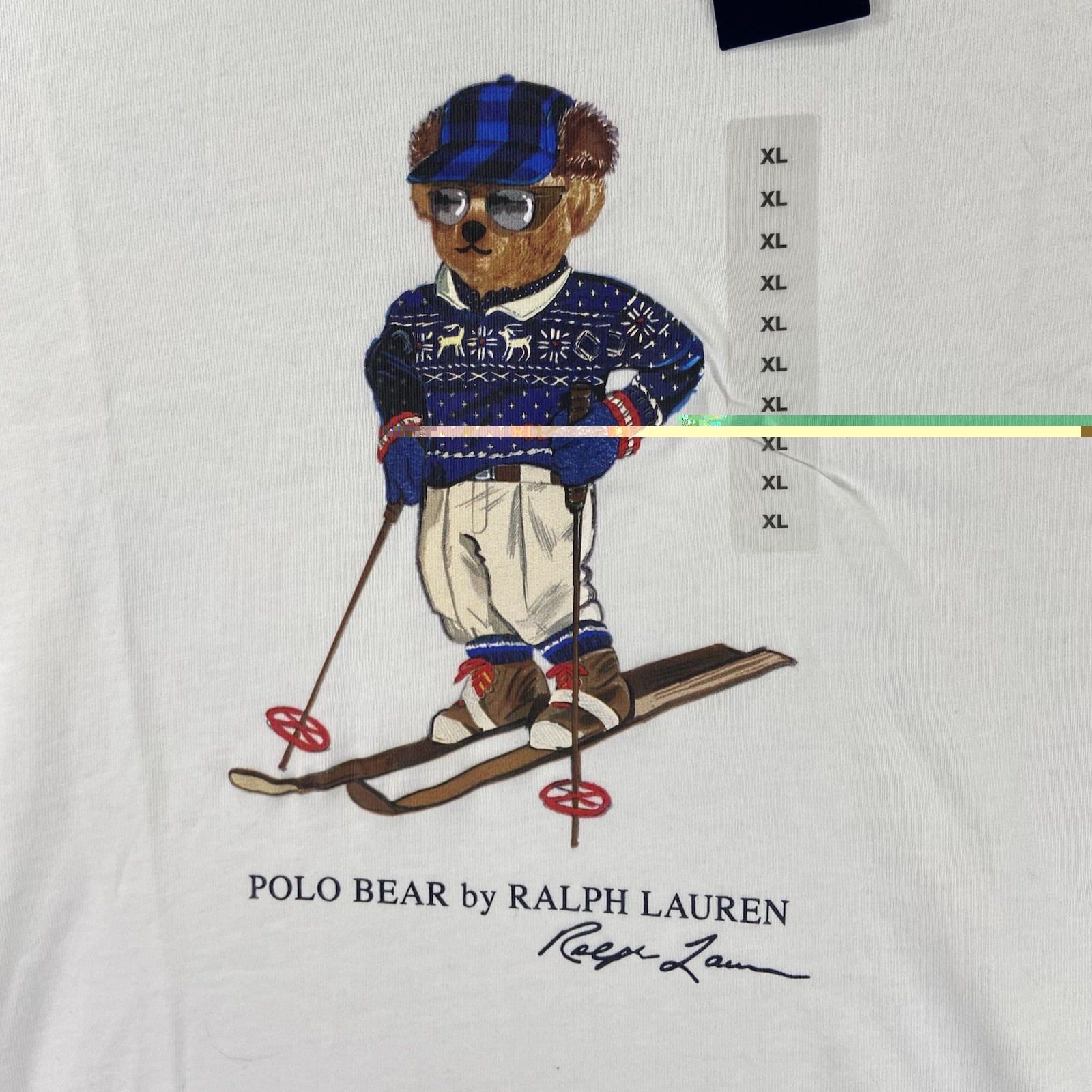 Polo Ralph Lauren T-Shirt mens XL Skiing Bear Graphic Crew Neck Classic Fit NWT