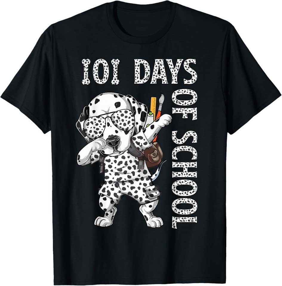101 Days School Dabbing Dalmatian Dog Teachers Kids T-Shirt