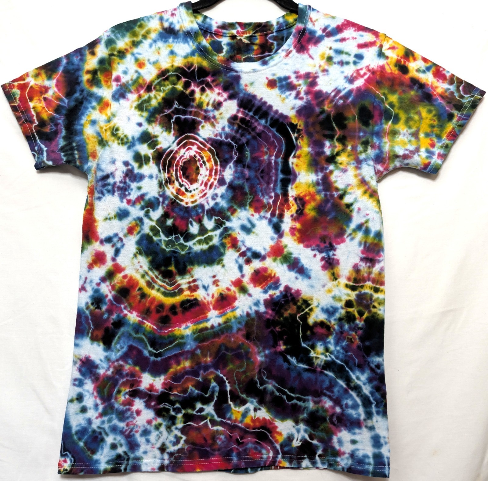 Handmade Tie Dye Rainbow Multicolor Geode Pattern Small Shirt 17″ W X 24.5″ L