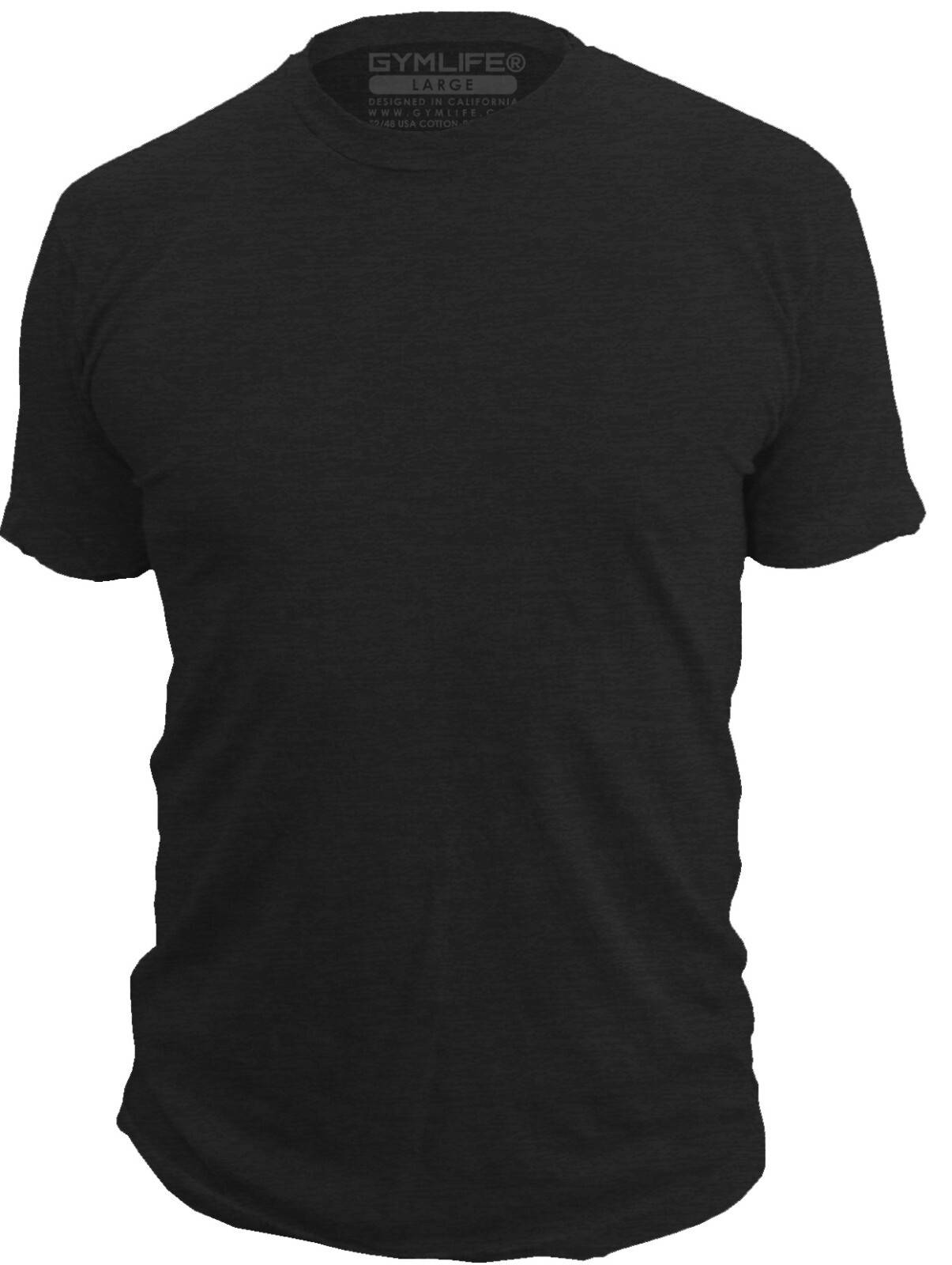 Gym Life® BLANK Tee Men’s Athletic T-Shirt Work Out Exercise Fitness Shirt Black