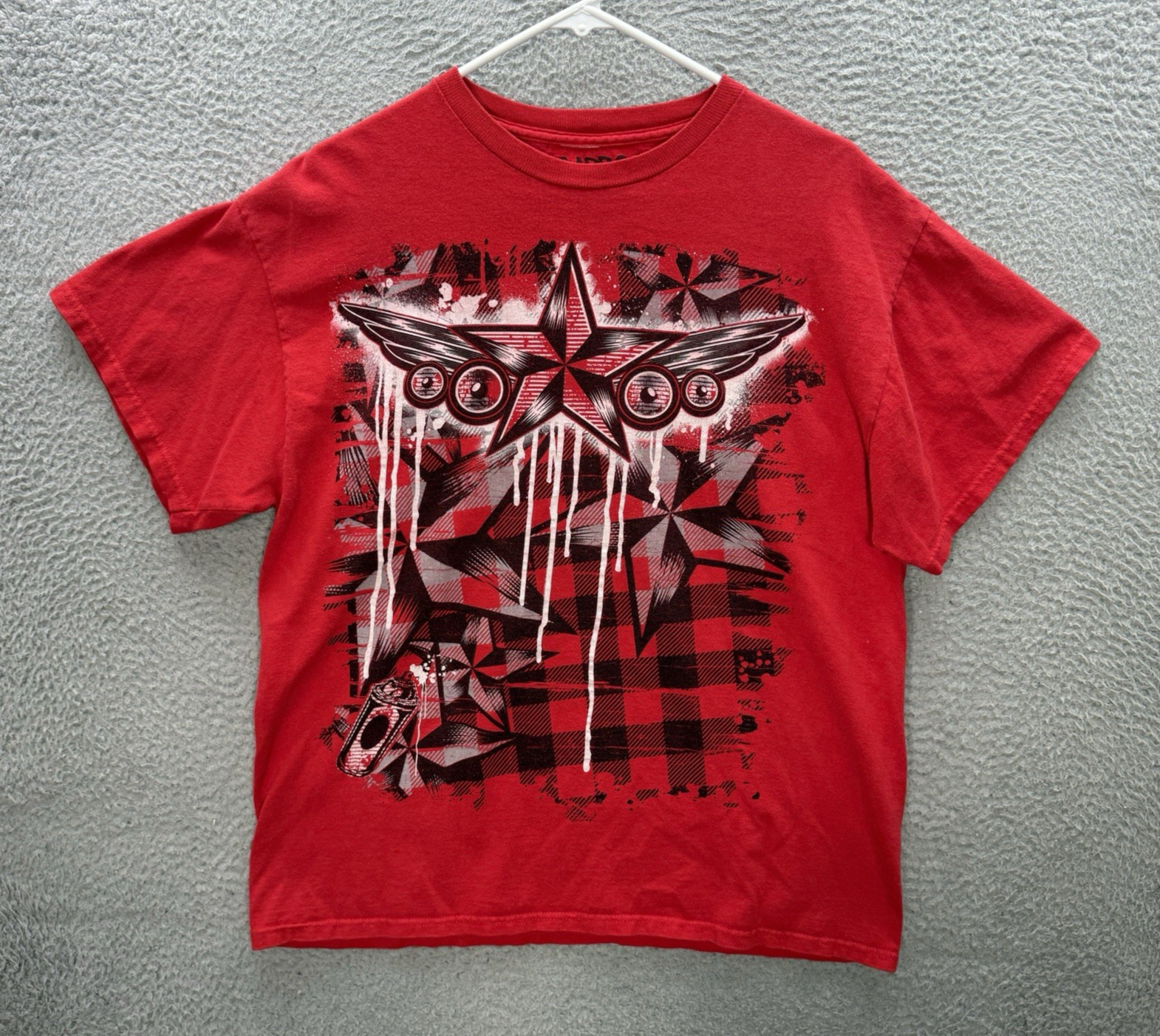 Carbon Shirt Adult Large Red Crewneck Affliction Style Skater Grunge Faded Y2K