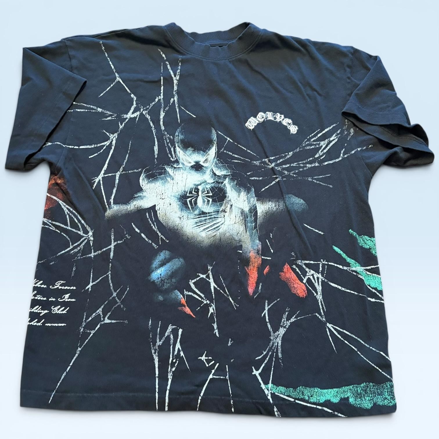 Marvel Darc Sport Spider-Man Shirt Mens Large Black Wolves Gym Tee T-Shirt