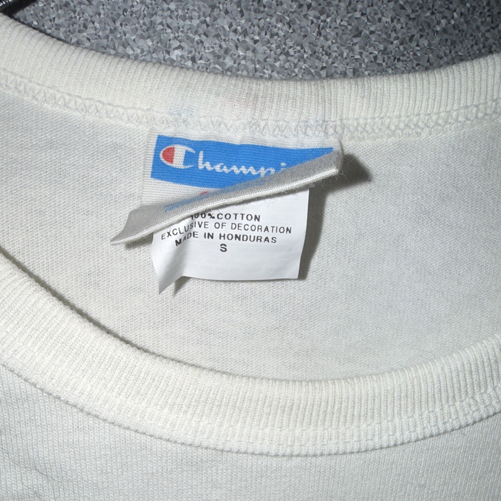 Champion Heritage Men’s White Cotton Jersey Logo Long Sleeve Crew Neck Tee S
