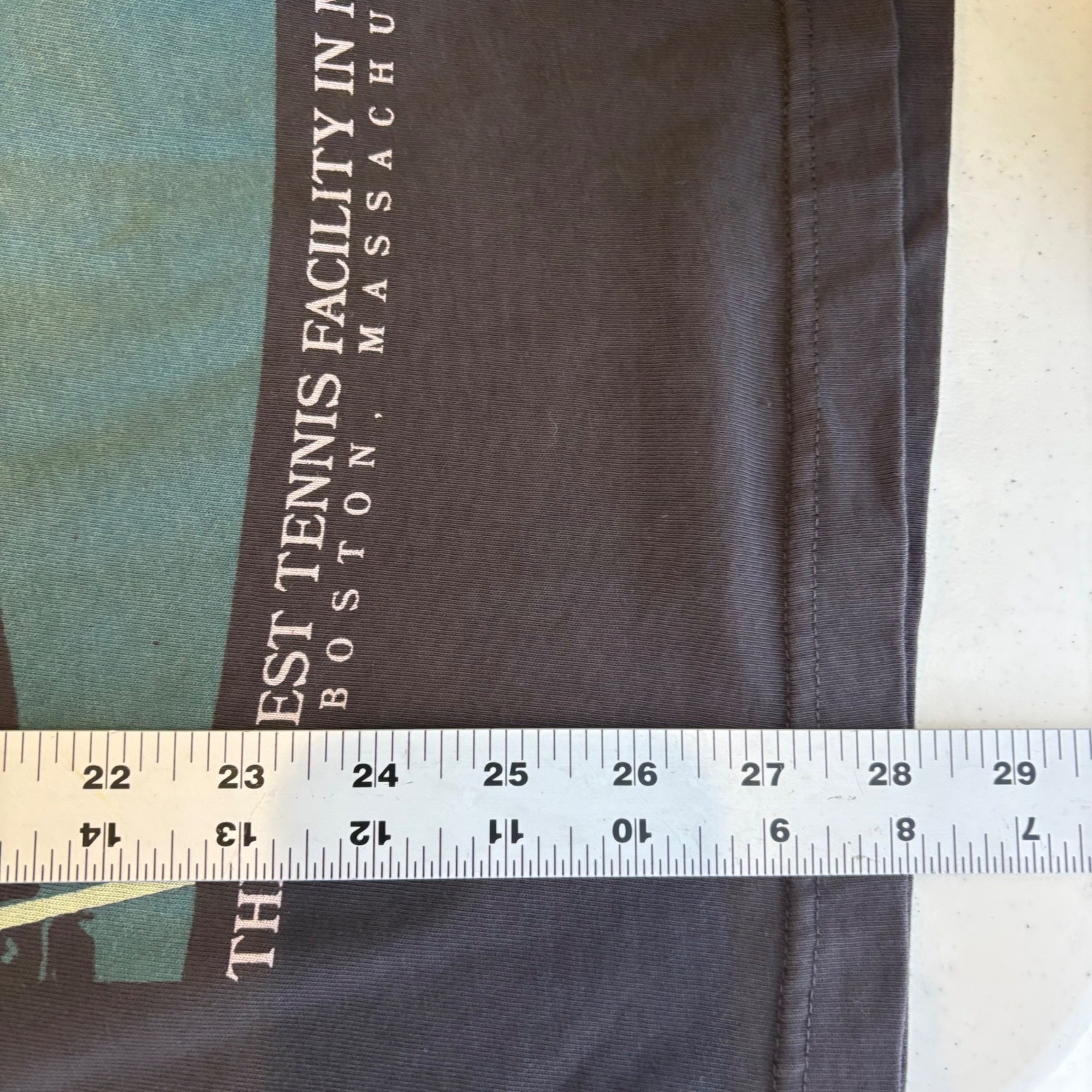 Abercrombie & Fitch Mens Boston Tennis Graphic T-Shirt Gray Large Preppy Retro
