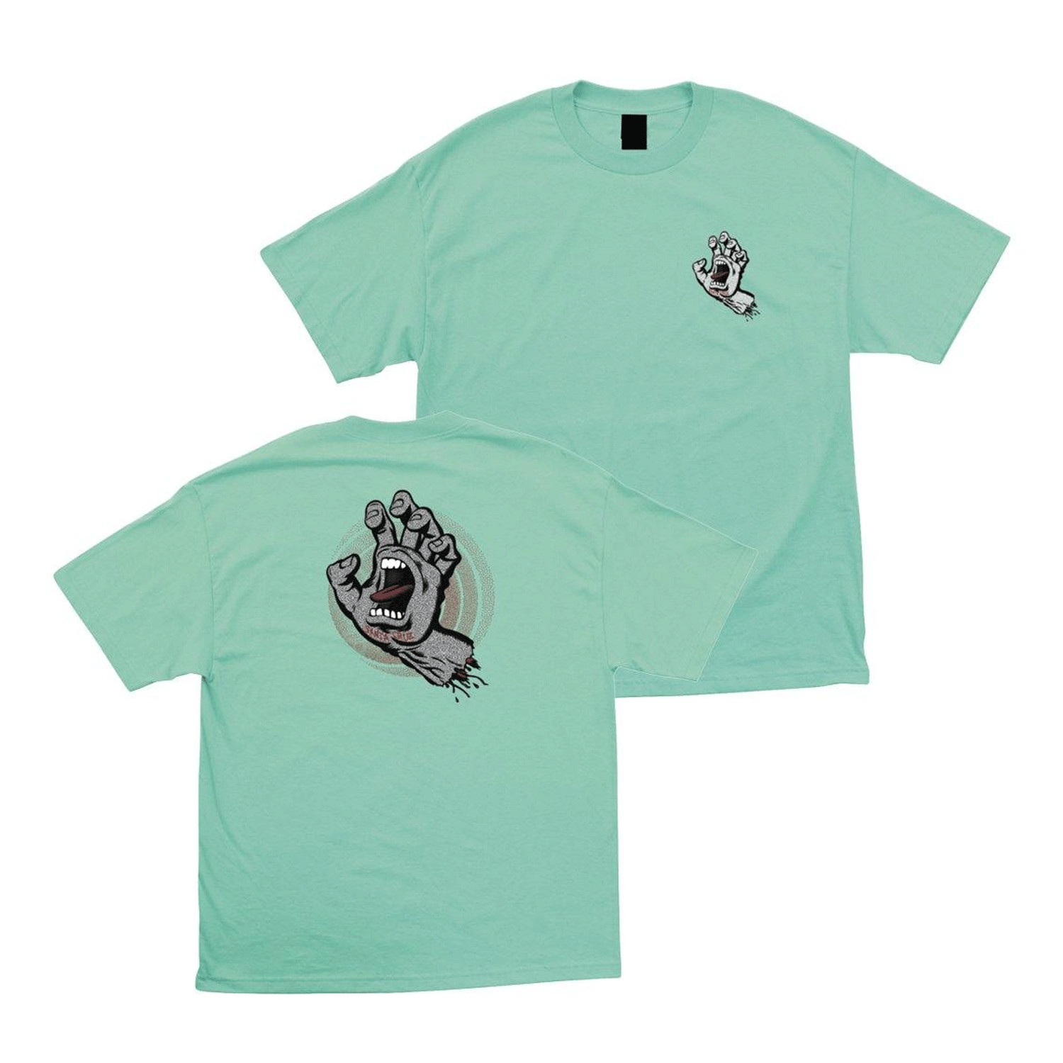 Santa Cruz Skateboards Shirt Amoeba Hand Celadon