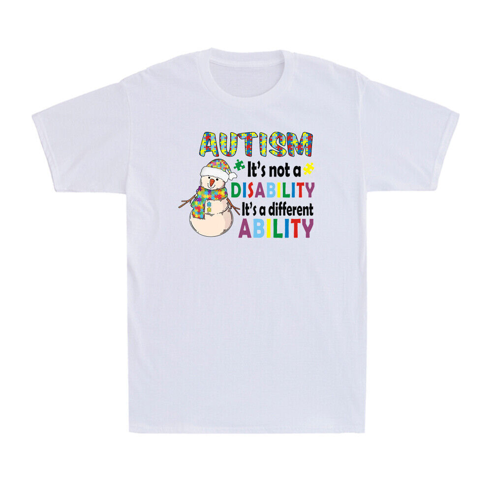 It’s Not A Disability It’s A Different Ability Autism Awareness Snowman T-Shirt