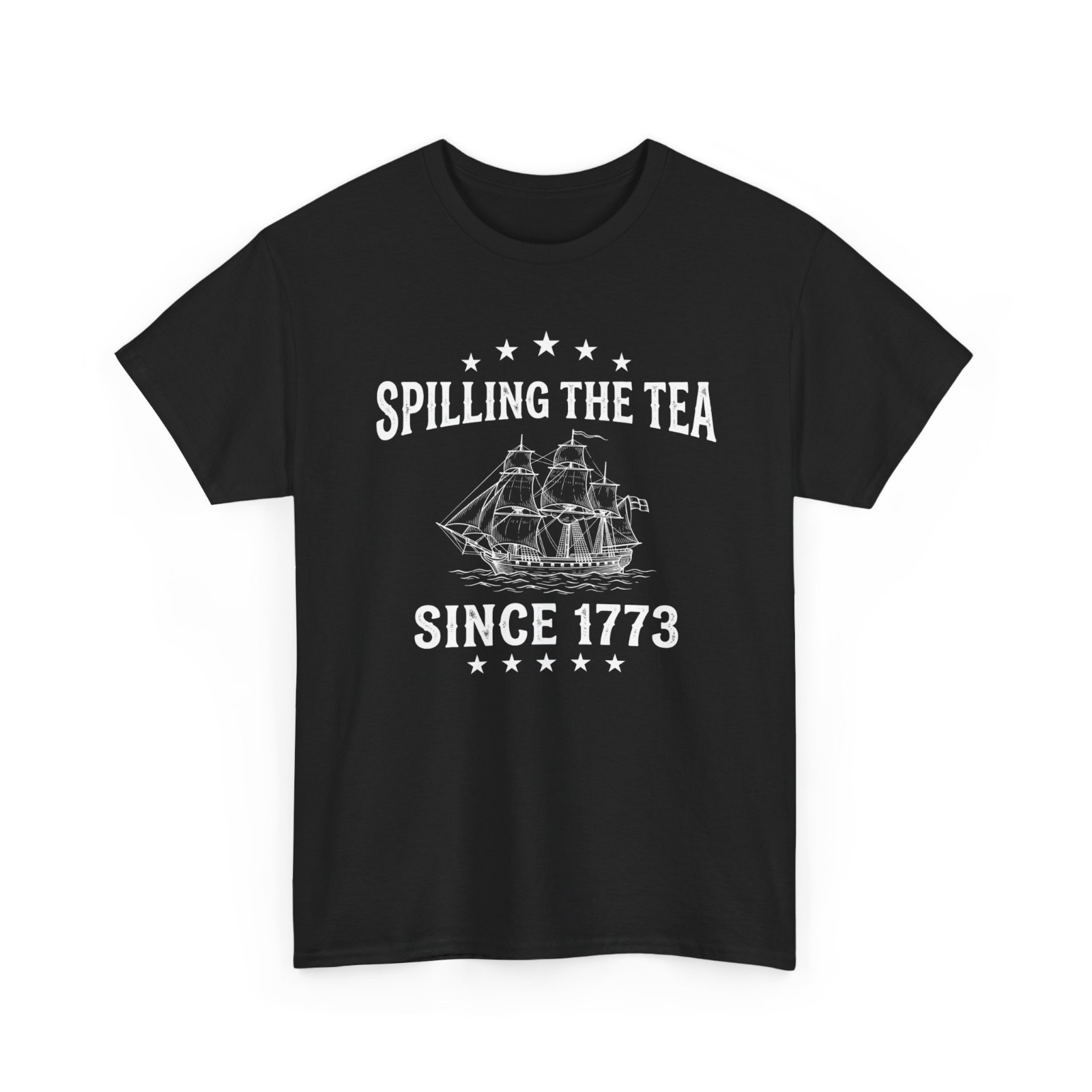 Spilling The Tea Since 1773 Retro Fun Patriotic 4th Ladies’ Round Neck Tshirt
