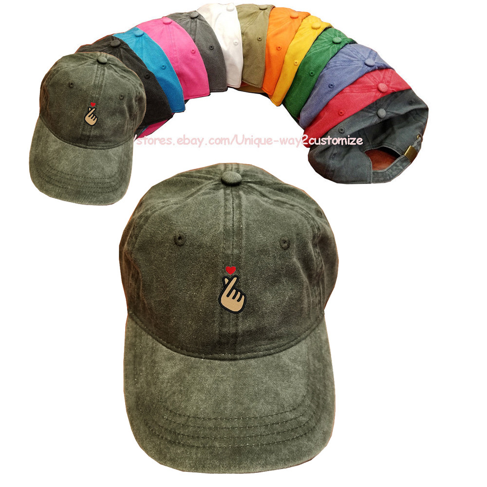 Korean KPOP Love Dad Hat Finger Heart baseball cotton cap hat You Choose Color!