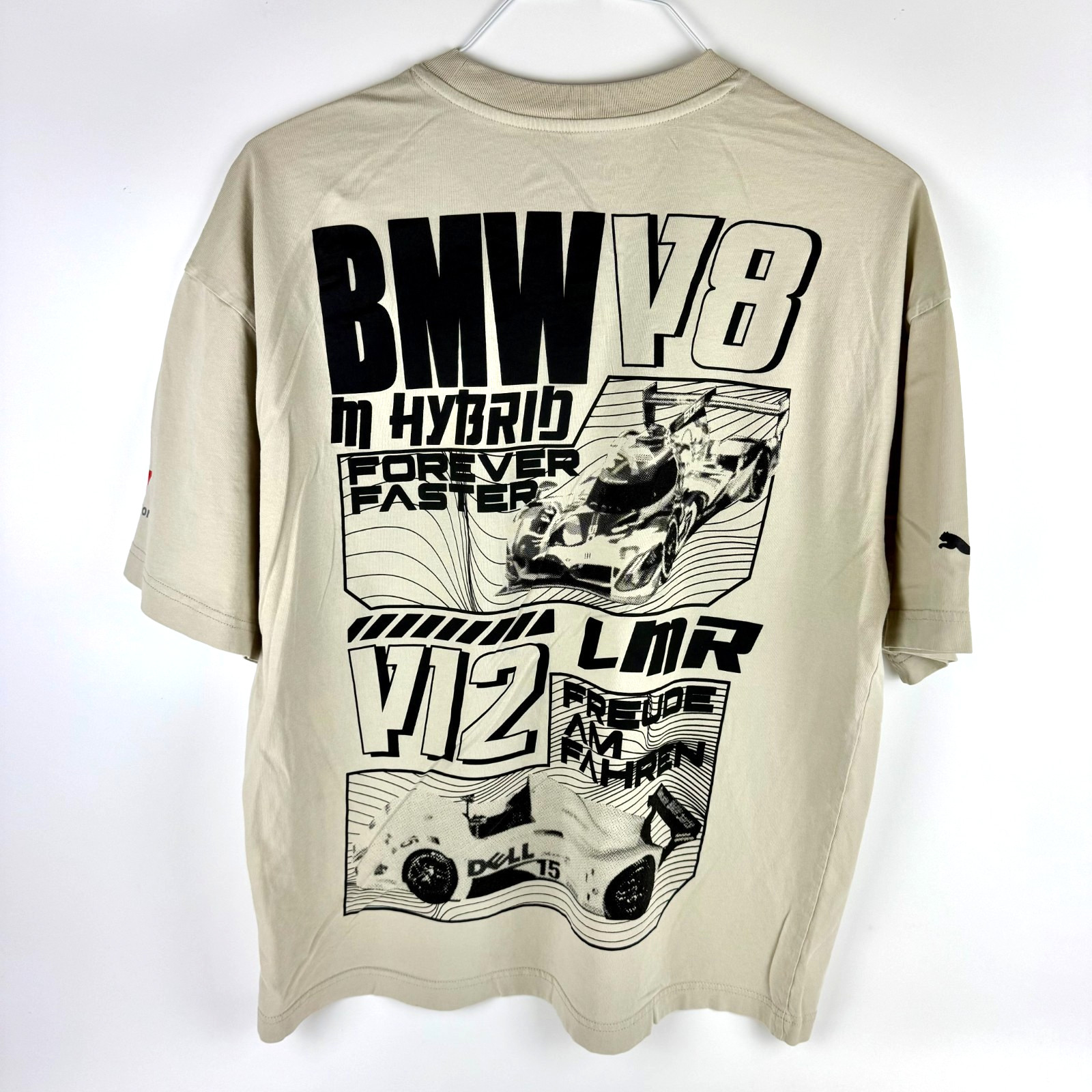 BMW Motorsports T Shirt BMW V8 M Hybrid Double Sided Tagless Puma Adult Size LRG