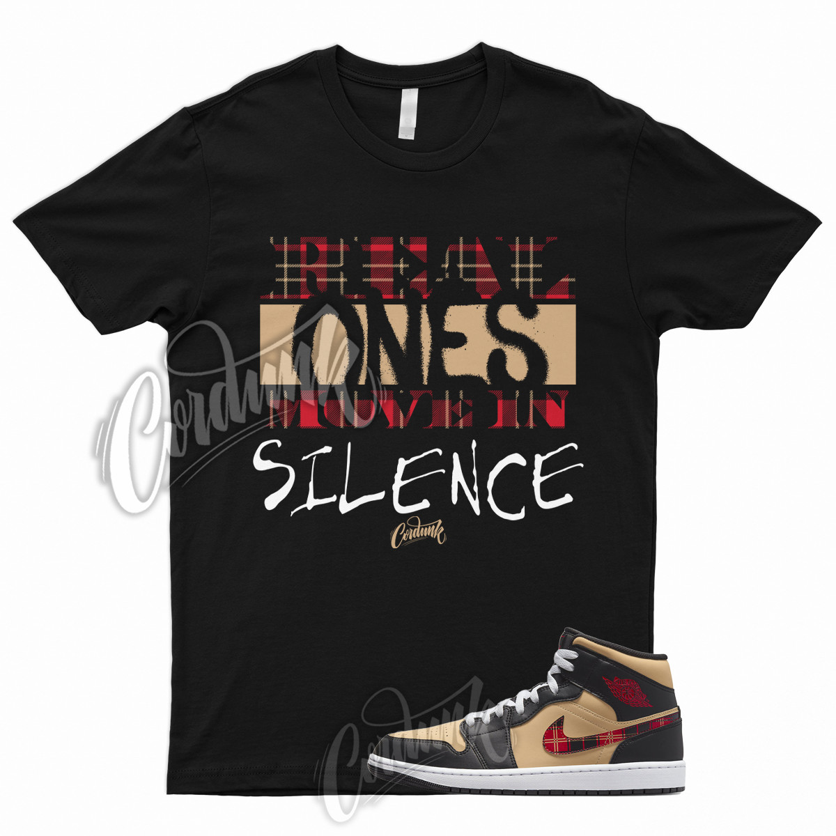 R1 T for 1 Mid Tartan Tan Black Red Plaid Shirt To Match Low High