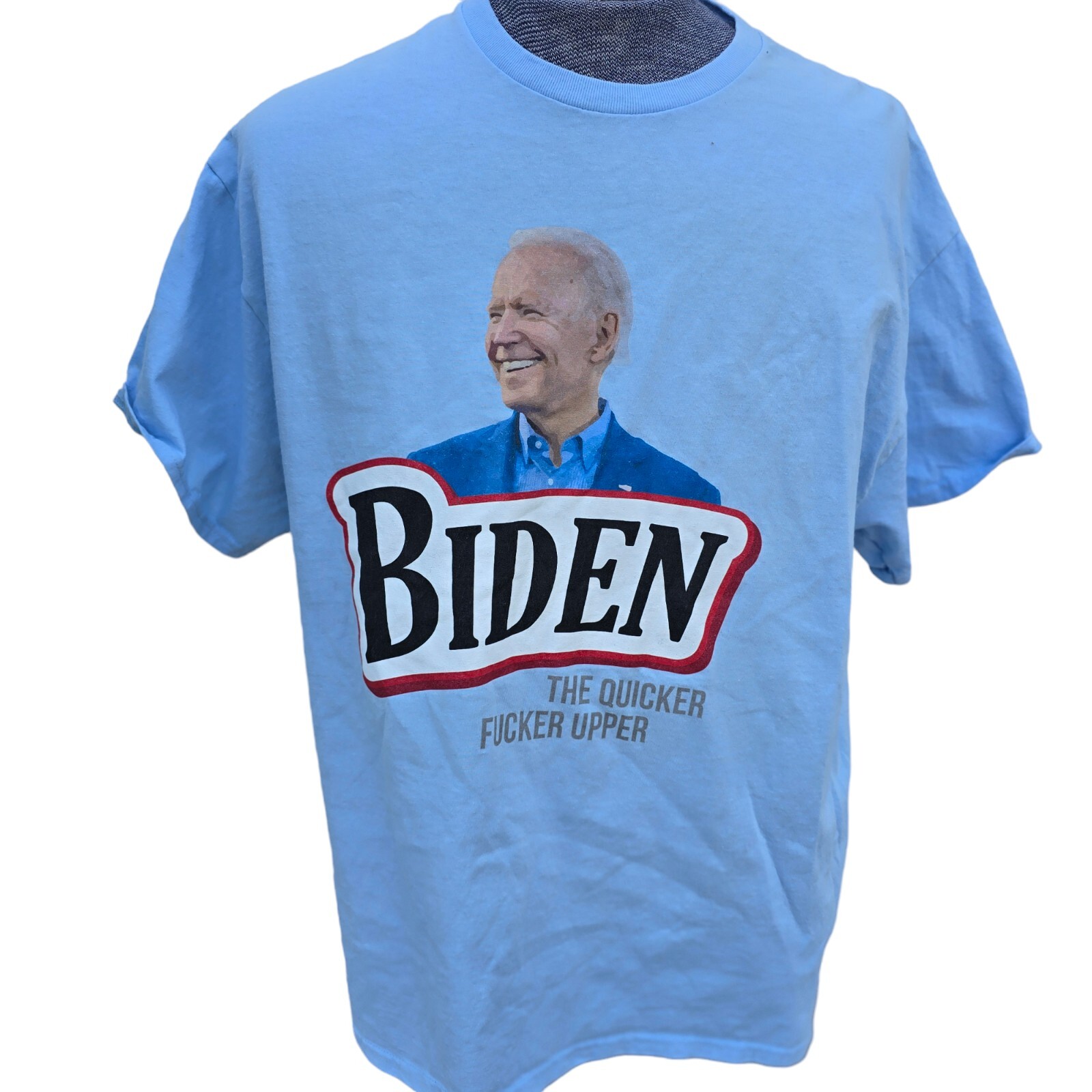 The Quicker F Upper – Anti biden Tee – Adult Funny Conservative T-Shirt Size XL