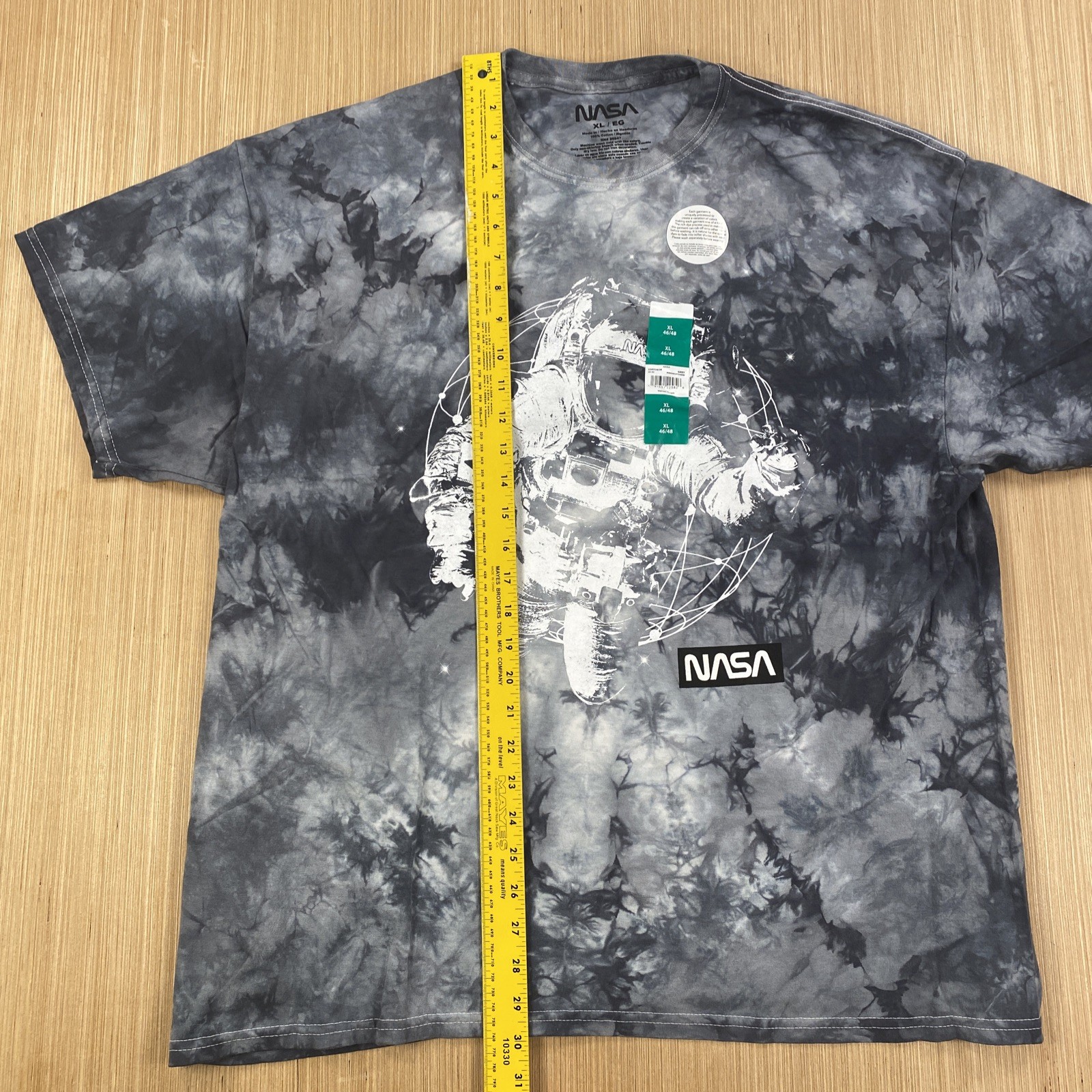 Nasa Shirt Mens xl gray tye dye astronaut outerspace graphic space suit ship