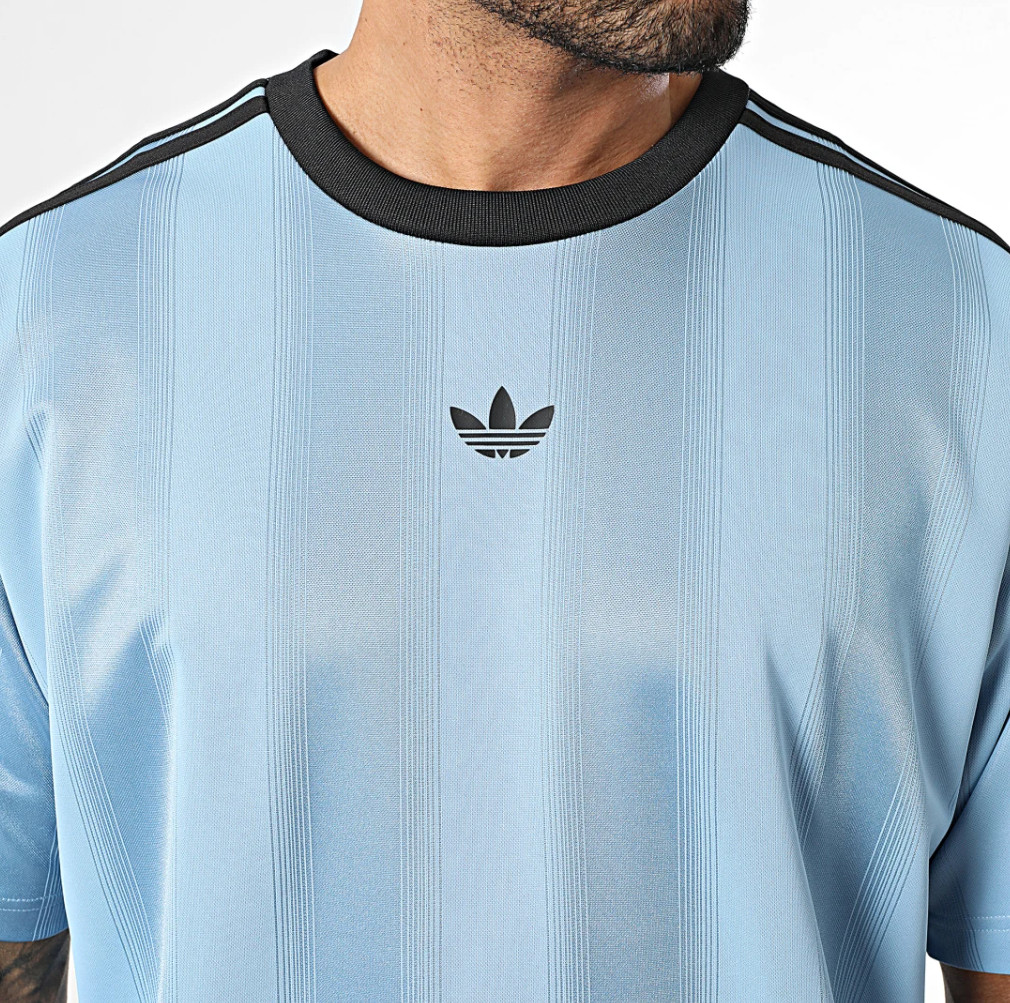 RARE! NEW MEN’S ADIDAS ORIGINALS TREFOIL JACQUARD SHIRT ~SIZE XL #JW587 BLUE