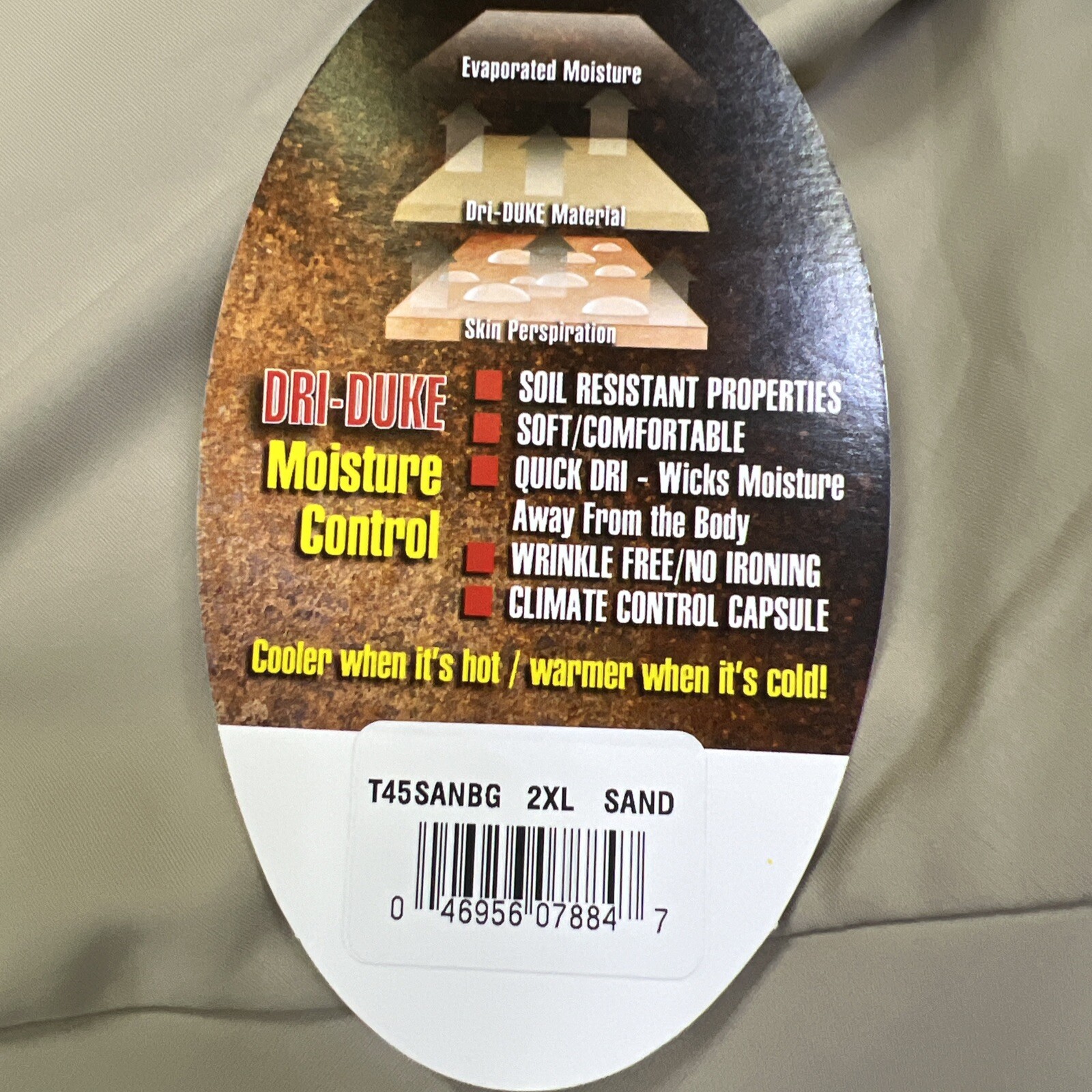 Dri-Duke Moisture Control Compression USGI T-Shirt Men’s Military SAND 2 Pcs Xxl