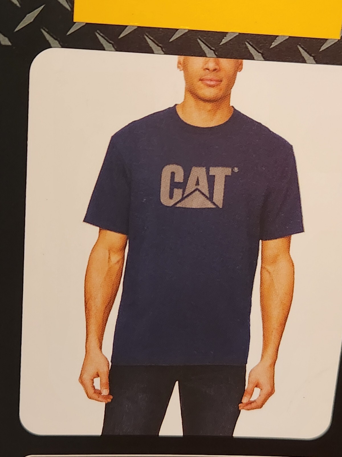 Catepillar Tools Mens Med Navy Blue Cat Logo Short Sleeve Graphic T Shirt New
