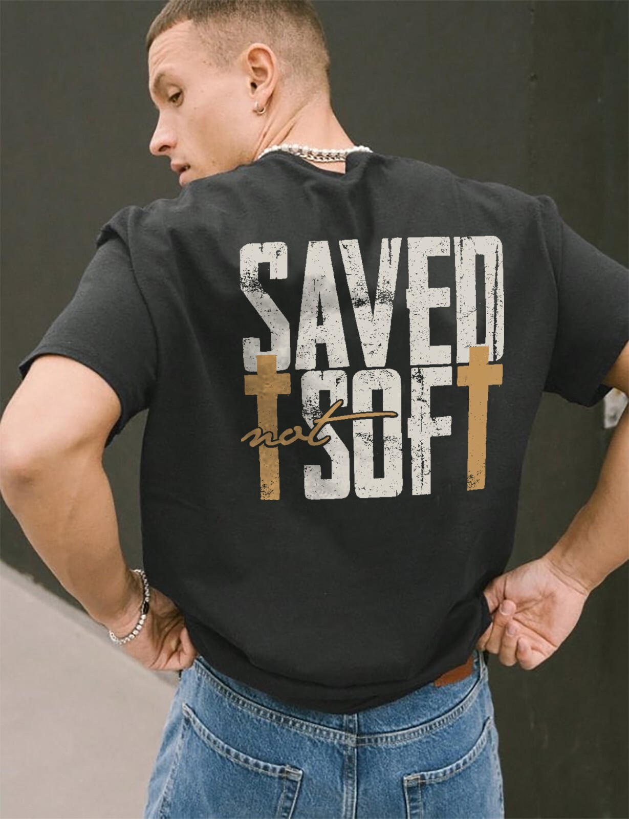 Saved Not Soft Christian Shirt – Father’s Day shirt – Graphic Men’s Tee