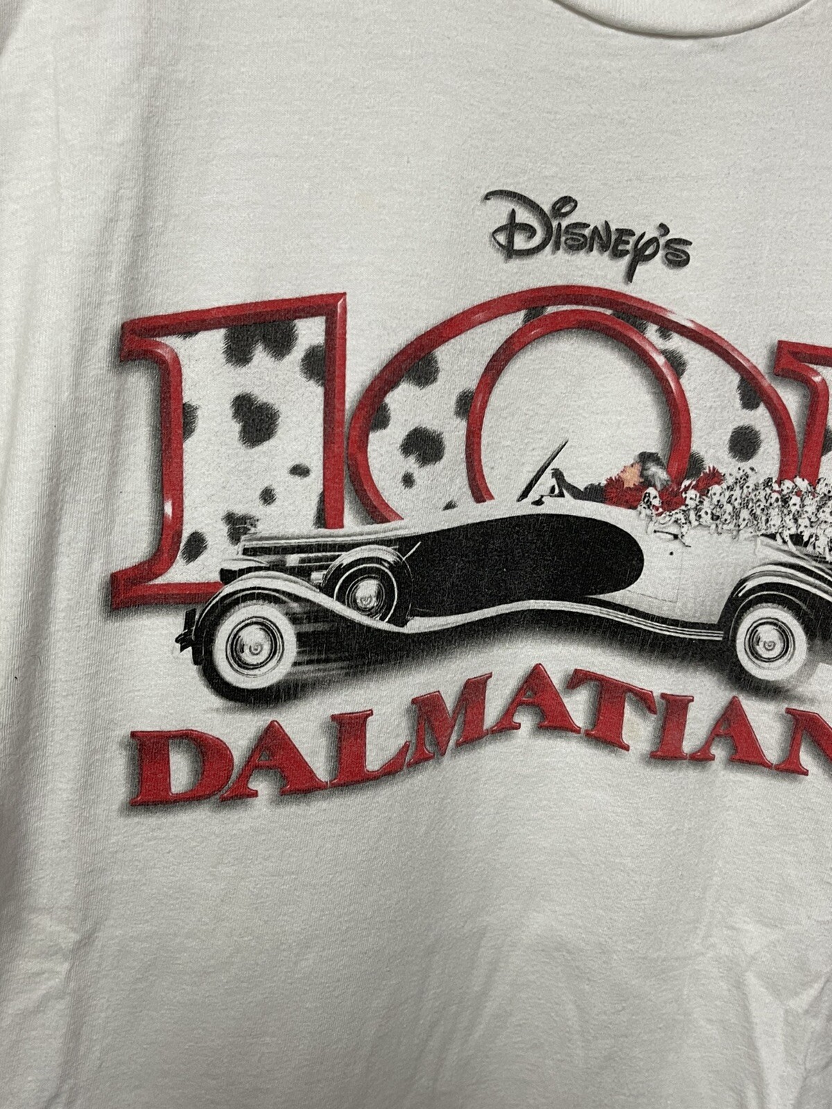 VINTAGE 101 Dalmatians Shirt Adult Extra Large White Red Disney Movie Mens 90s
