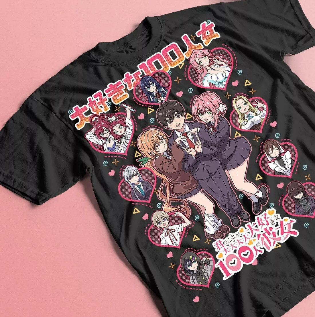 Anime Art 100 Girlfriends Unisex Heavy Cotton Tee, Meido Mei Shirt Black