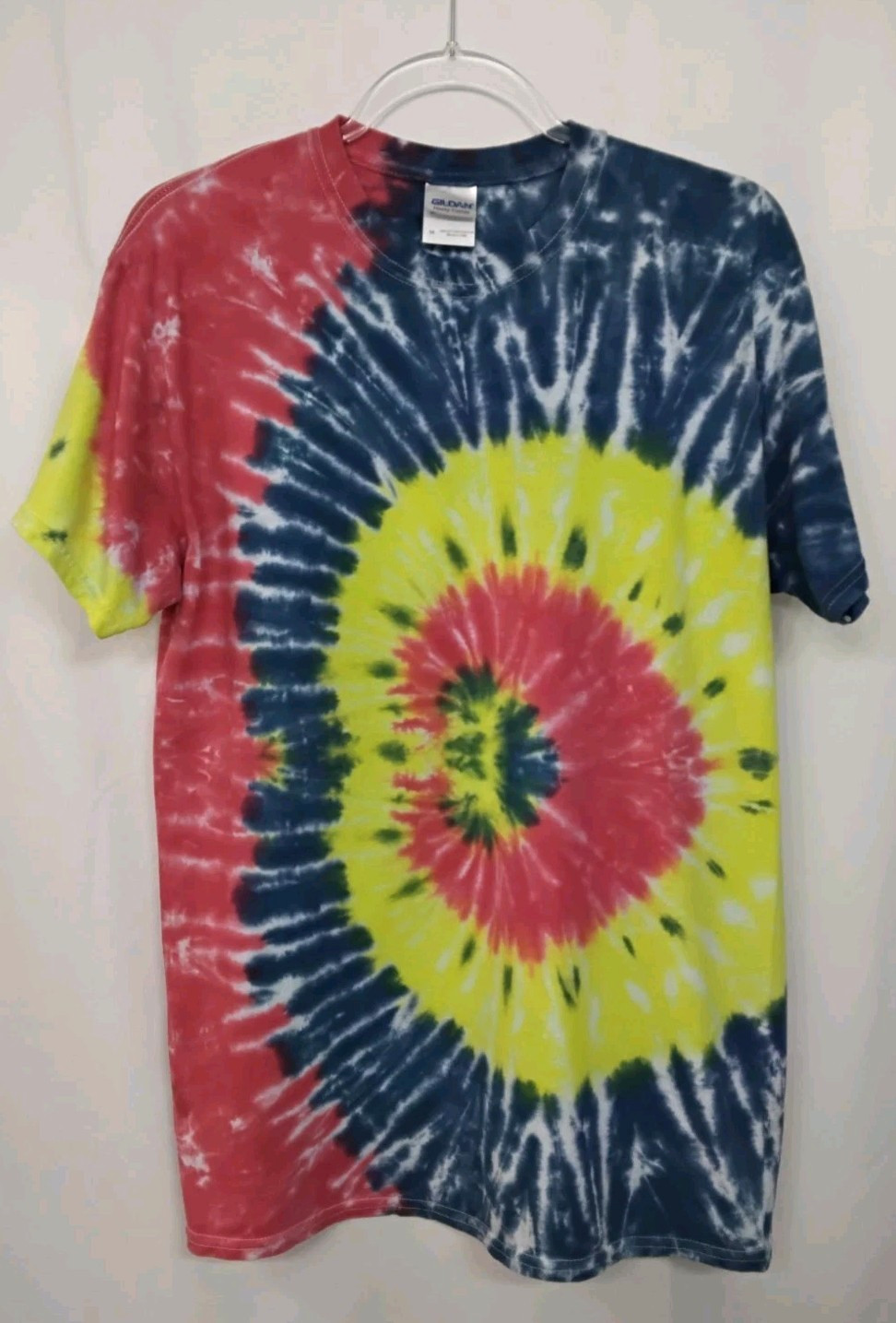 New Tie Dye Men’s T-Shirt Red Yellow Adult Medium Multicolor Summer Swirl