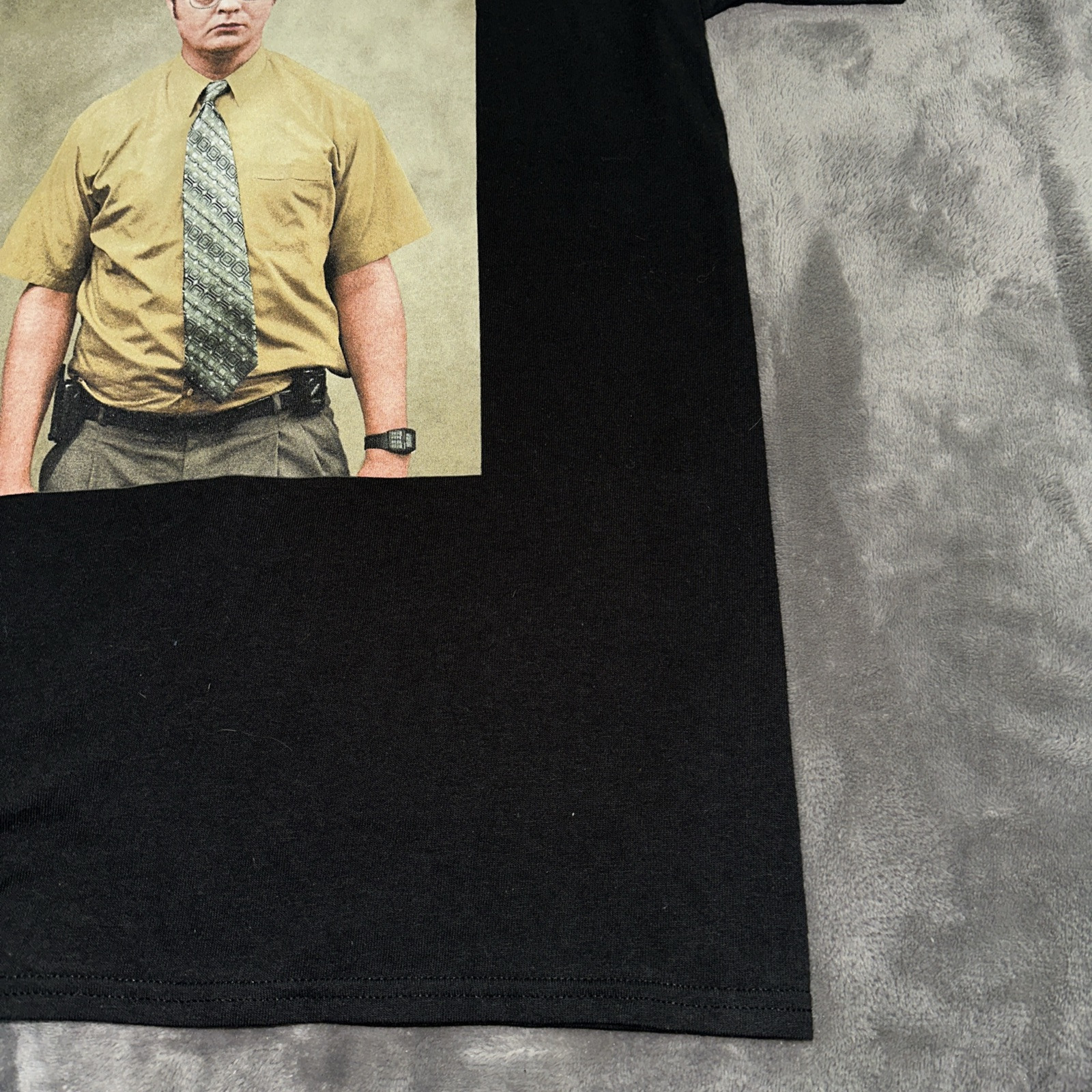 The Office “FALSE” Dwight Schrute Sz M Black Short Sleeve Ripple Junction NWT