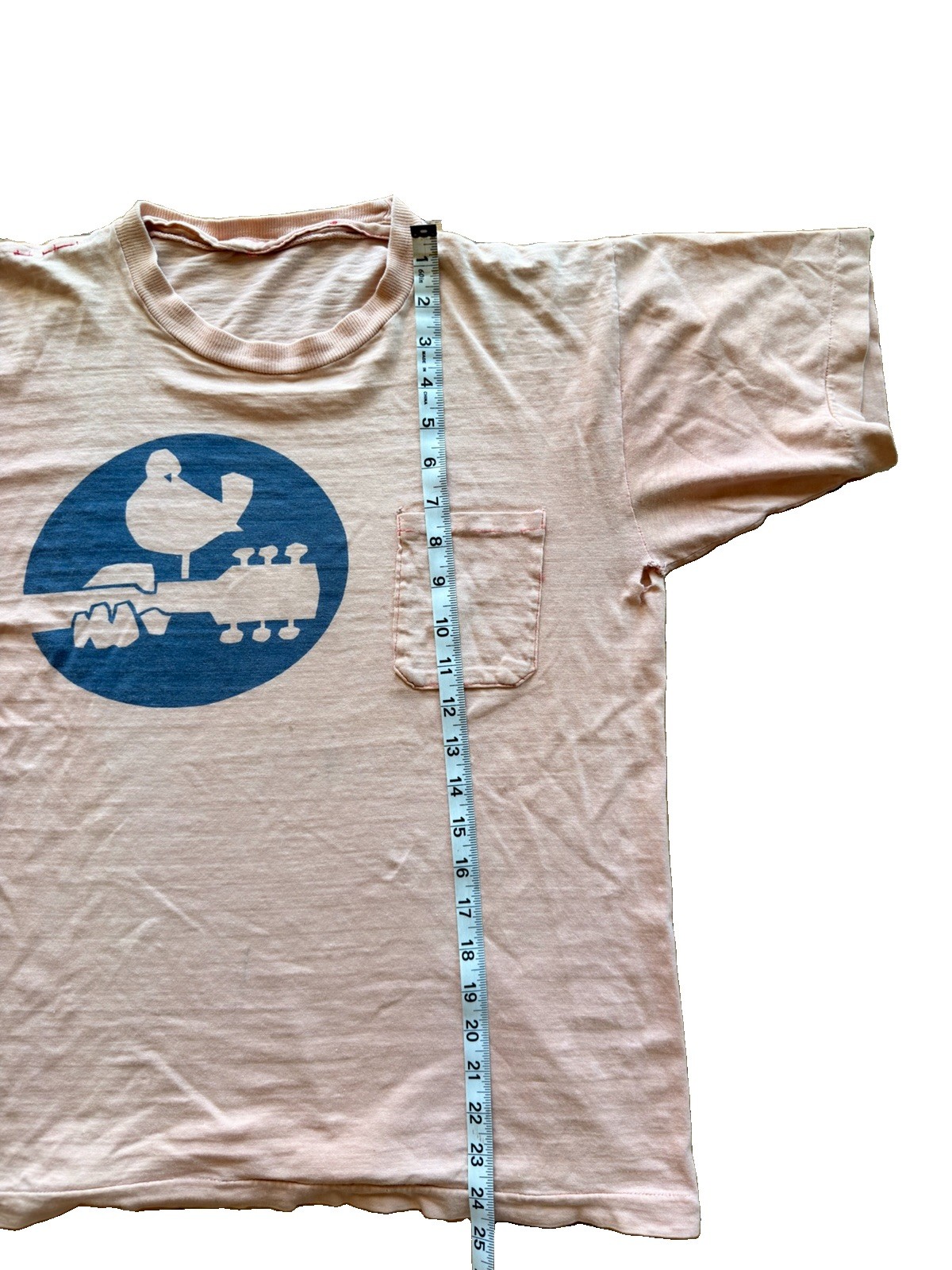 Very Rare True Vintage 1969 Woodstock Concert T-Shirt.