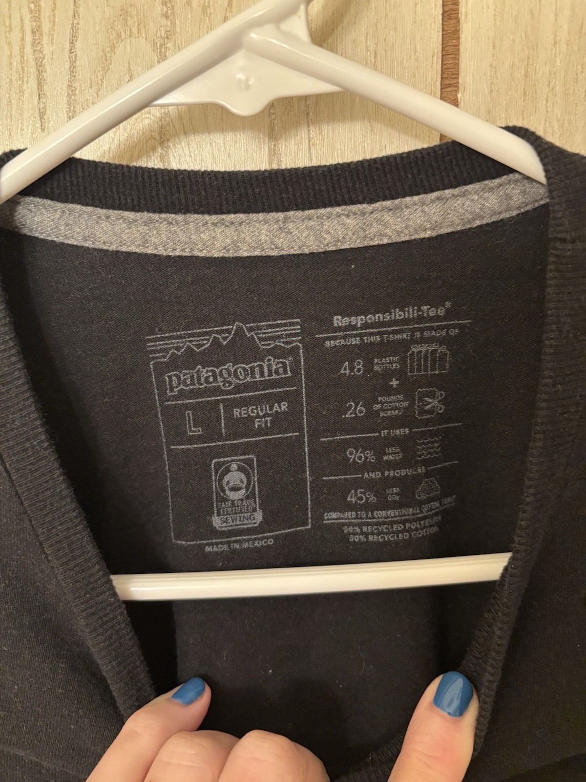 Patagonia Black Short Sleeve Tee with Small Chest Logo