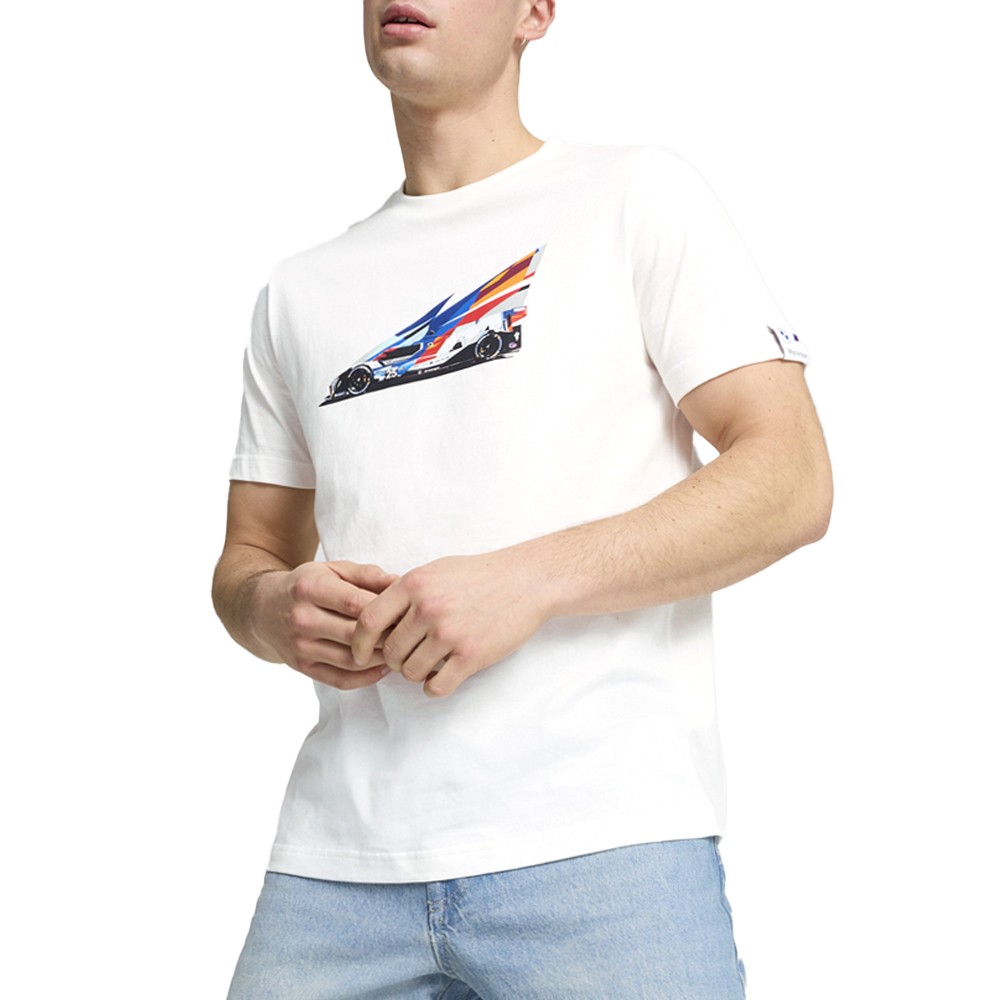 PUMA Bmw M Motorsport Car 2 Graphic Crew Neck Short Sleeve T-Shirt Mens White Ca