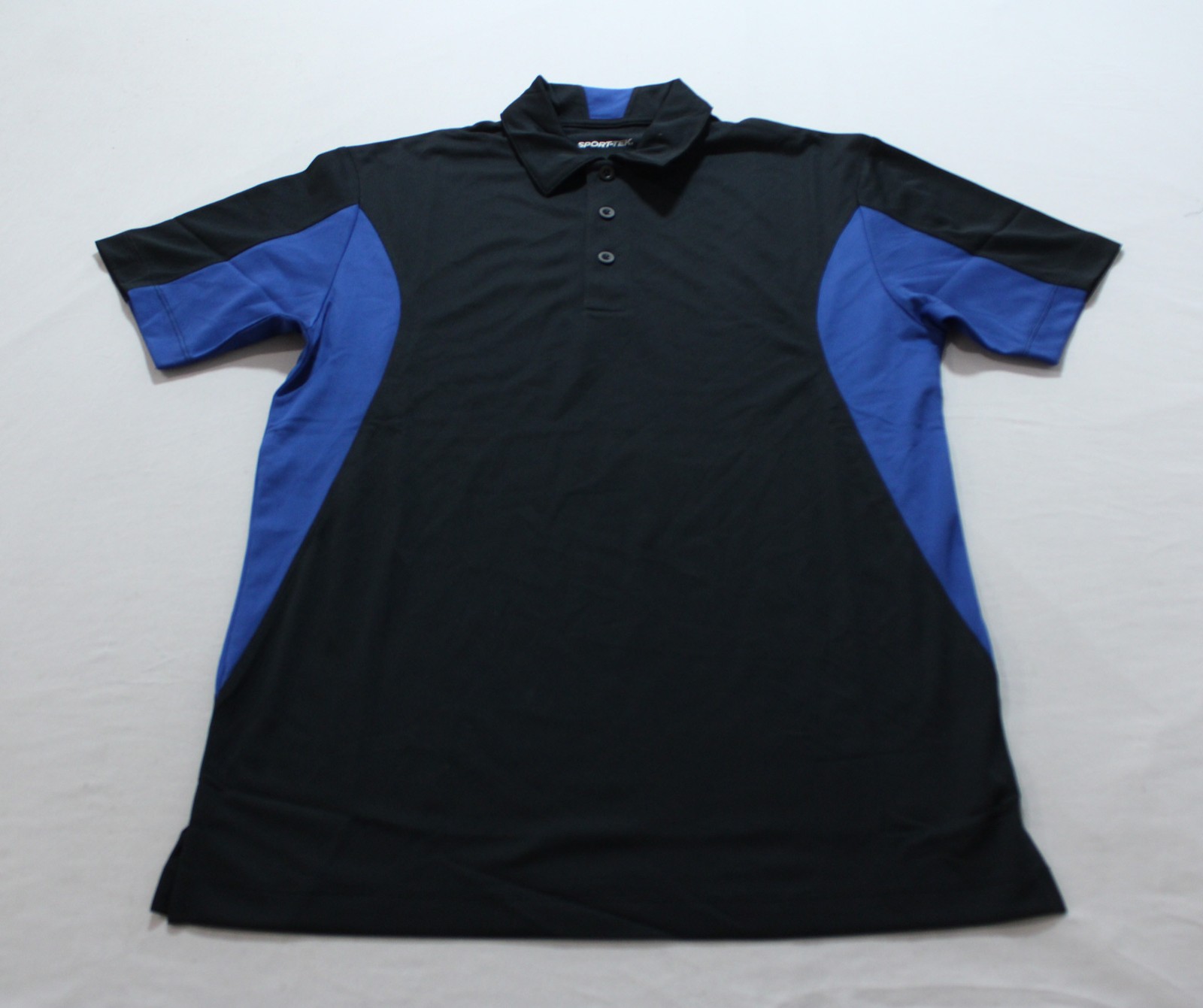 Sport-Tek Men’s Side Blocked Micropique Polo EH6 Black/True Royal Small
