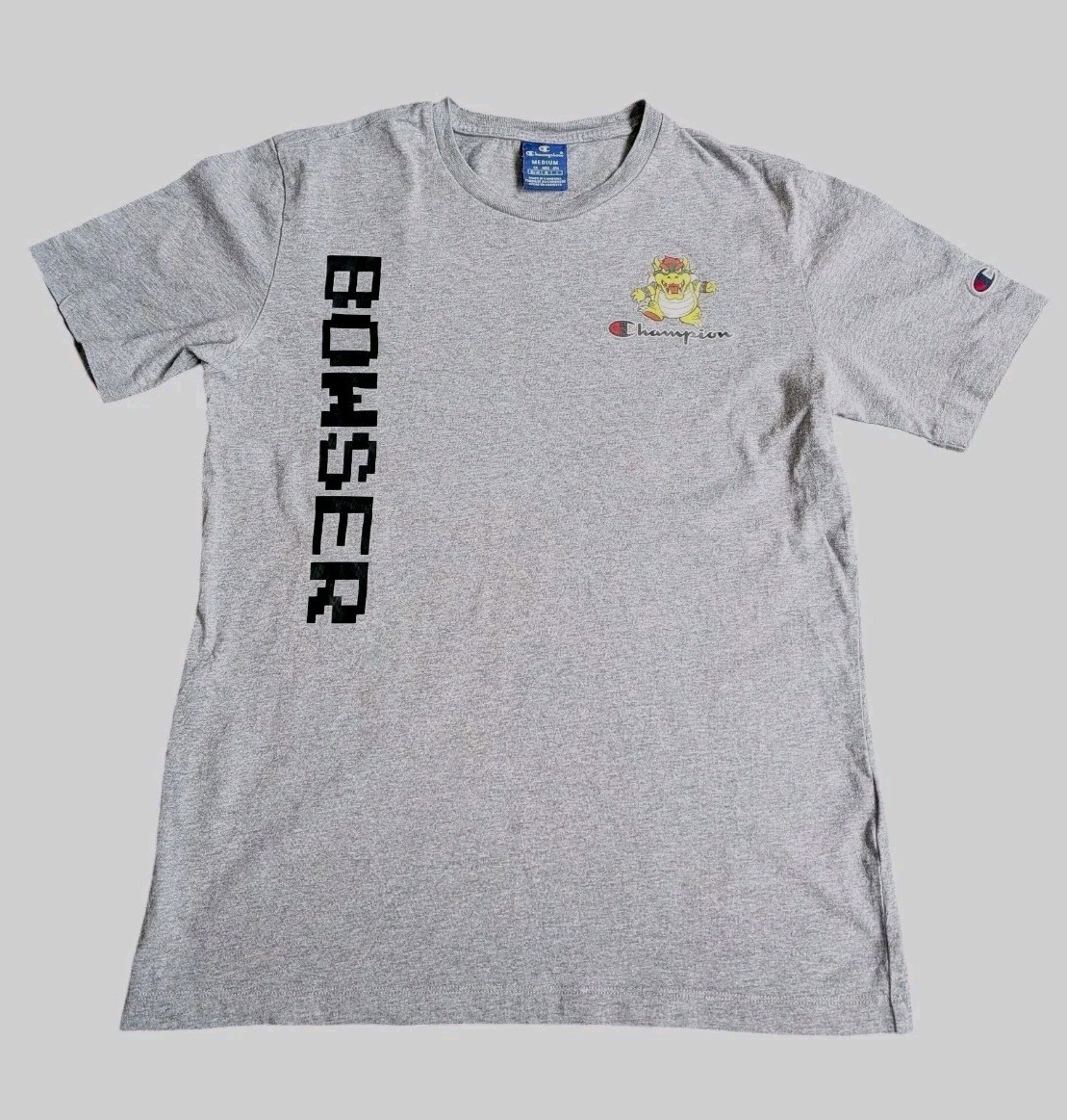 Bowser Champion x Super Mario T-shirt Men’s Medium Grey Free Post