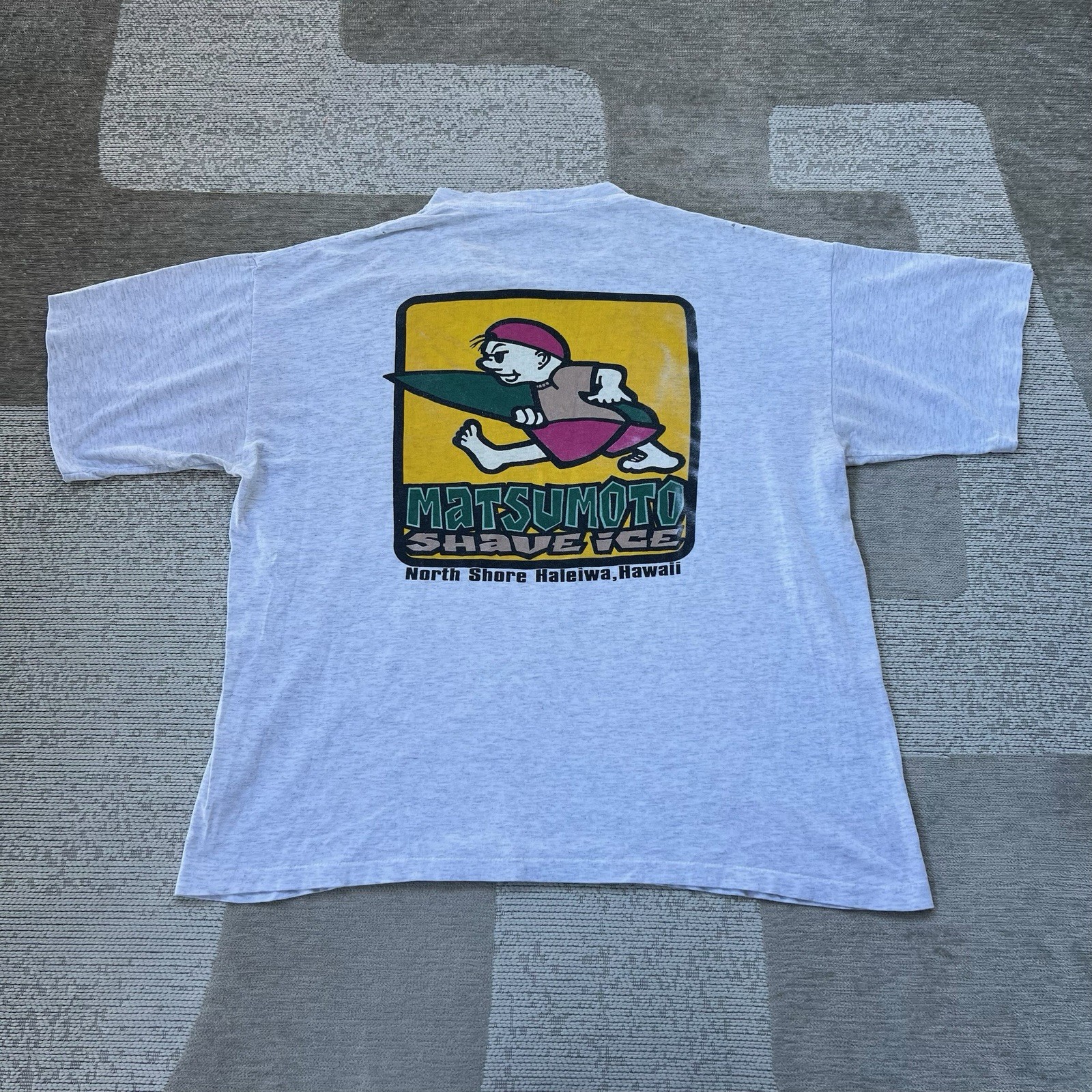 Vintage 90s Matsumoto’s Haleiwa Shave Ice Black T-Shirt Mens XL Surfing Hawaii
