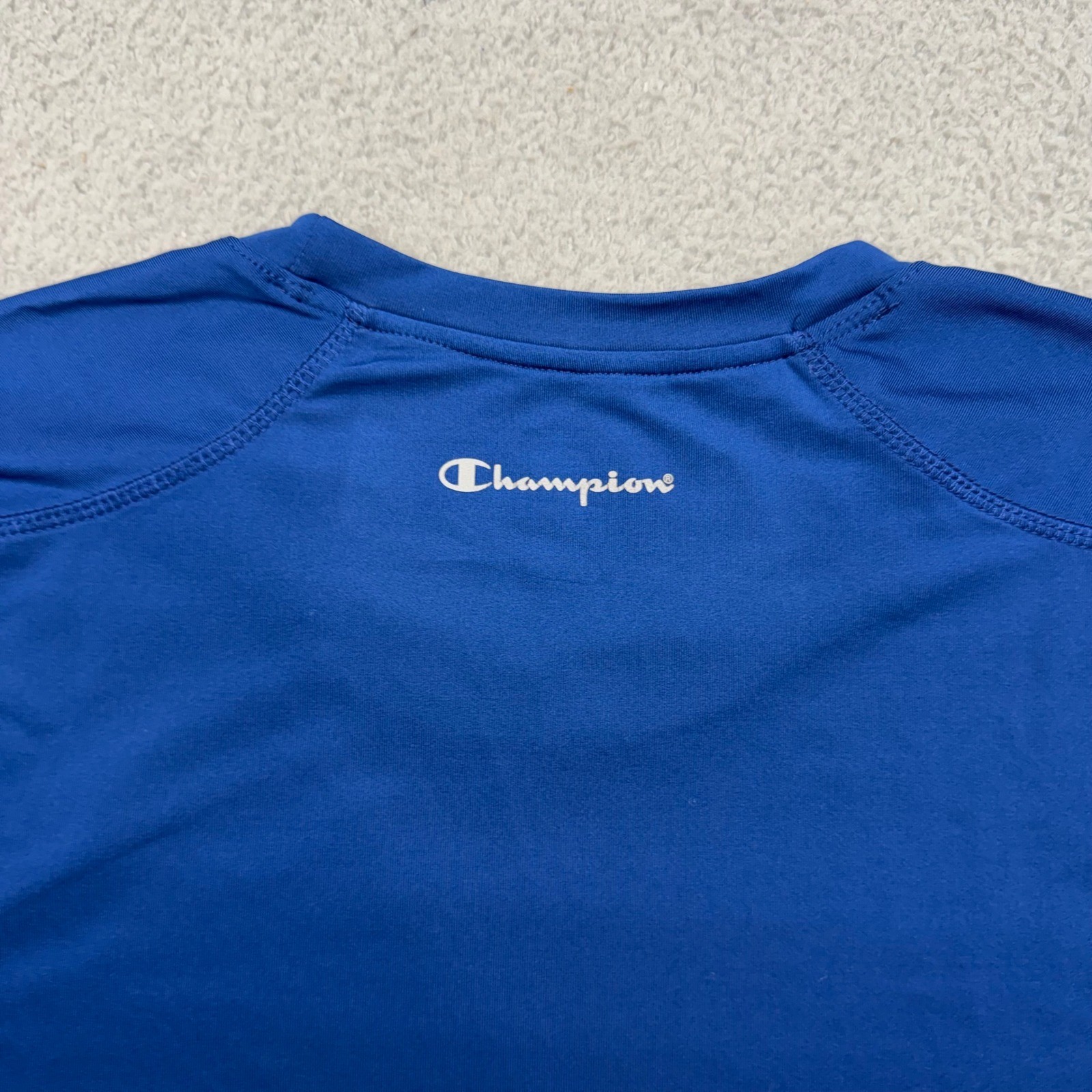 Champion Double Dry 516374 Mens XL Blue L/S Polyester/Spandex Performance Shirt