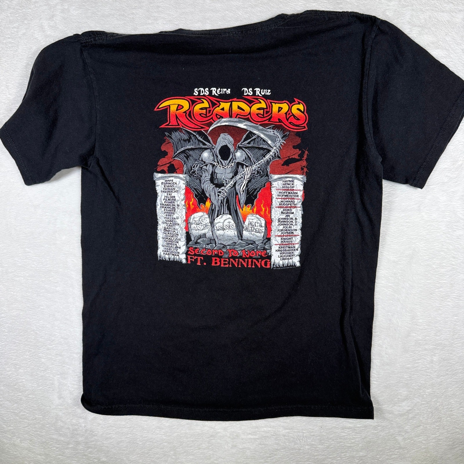 Delta Company 2/47 Infantry Regiment Ft Benning Reapers Graphic Tee Black M