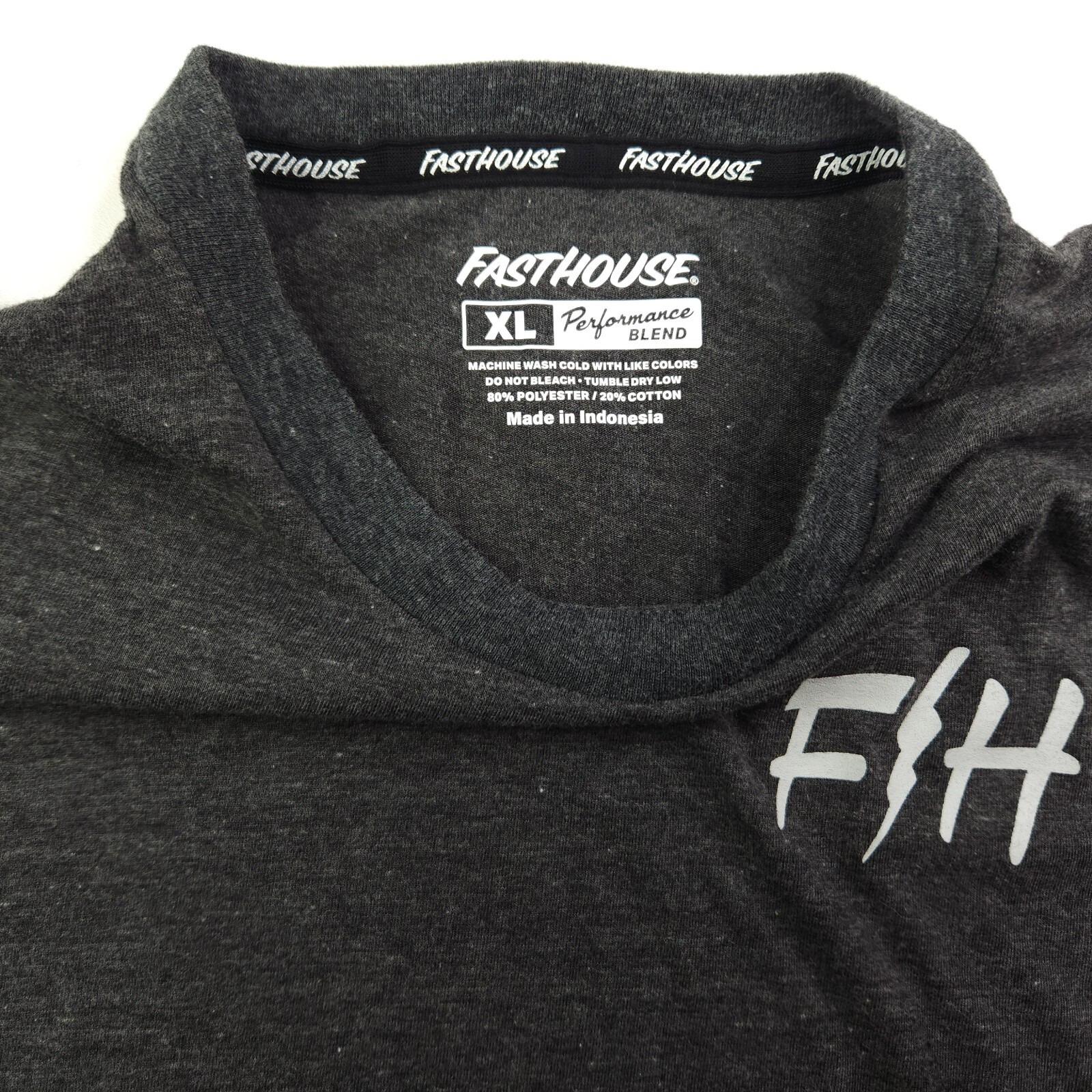Fasthouse FH Performance Blend Crewneck Tee Shirt Dark Gray Heather XL