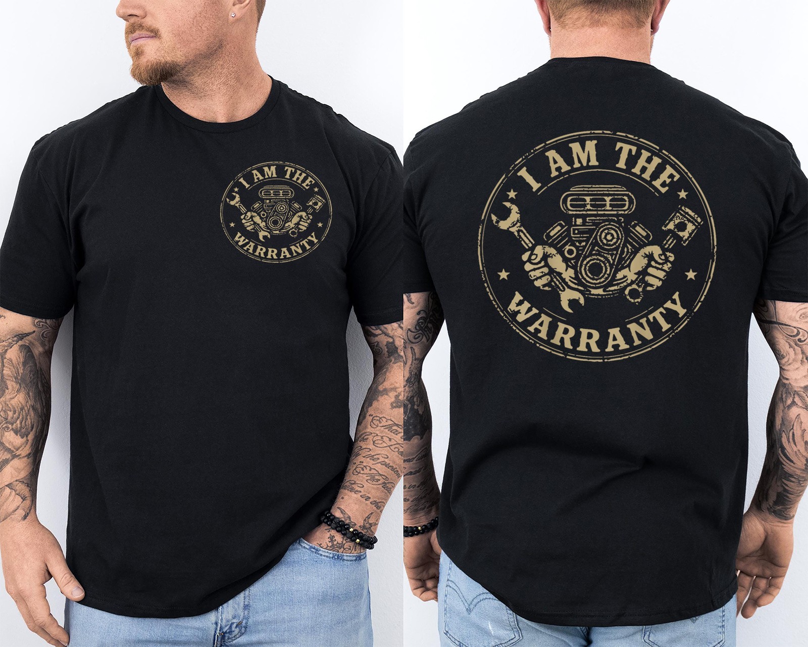 I Am The Warranty Car Lover Mechanic Humor Funny Front & Back T-Shirt