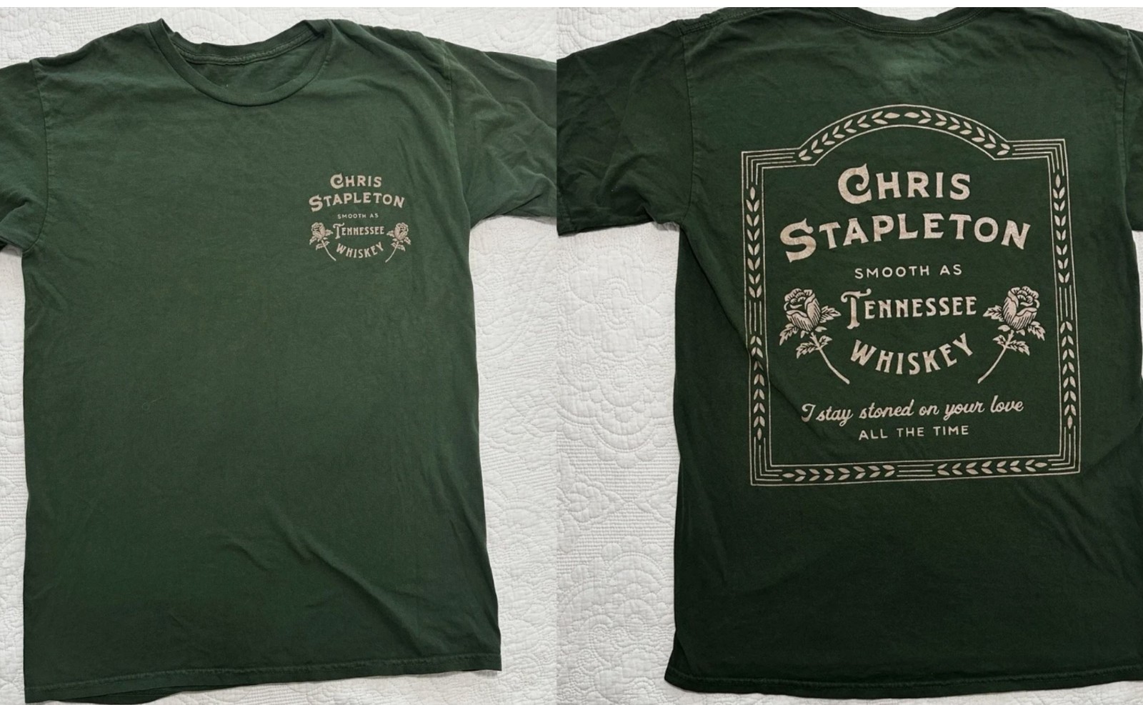 Chris Stapleton Tennessee Whiskey Double Sided T Shirt Full Size S-5XL