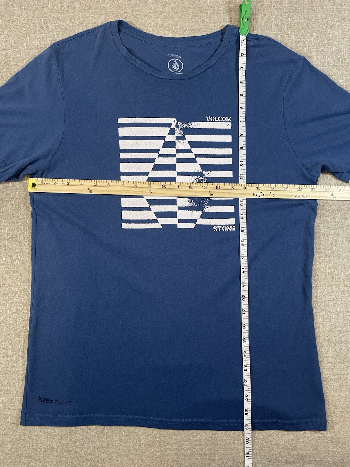 Volcom Stone T-Shirt Blue Men’s Size L Large Geometric Short Sleeve Casual Surf