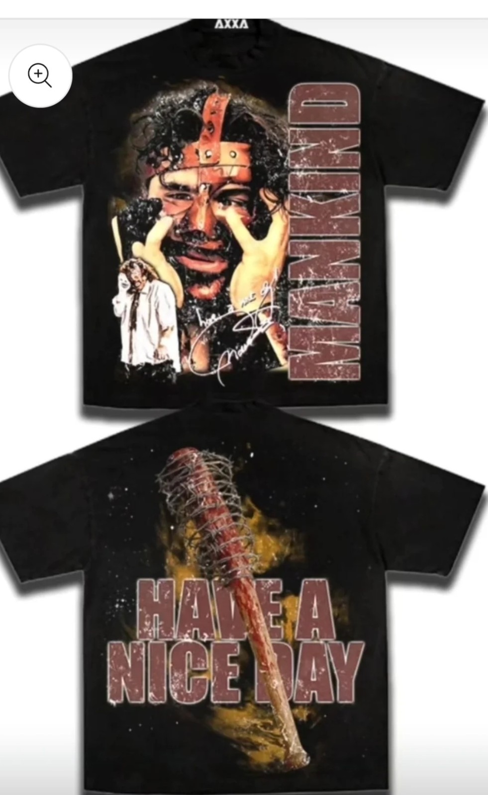 MANKIND HAVE A NICE DAY ON A SHAKA HEAVYWEIGHT GARMET DYED T SHIRT “MODERN”