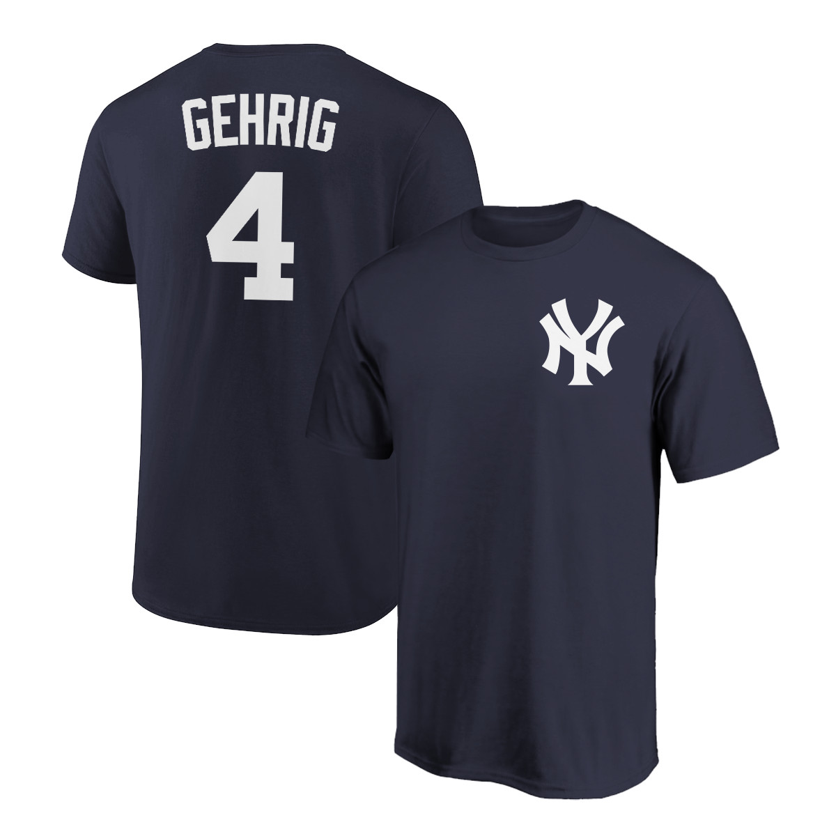Lou Gehrig T-Shirt New York Yankees Player Name and Number Soft Jersey Tee