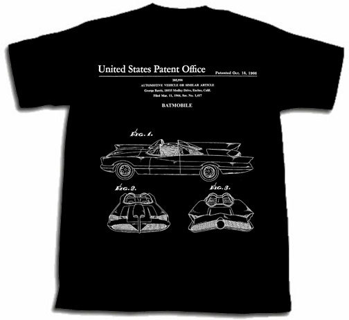 BATMOBILE PATENT SHIRT NEW TShirt S M L XL 2XL 3XL George BARRIS TSHIRT T