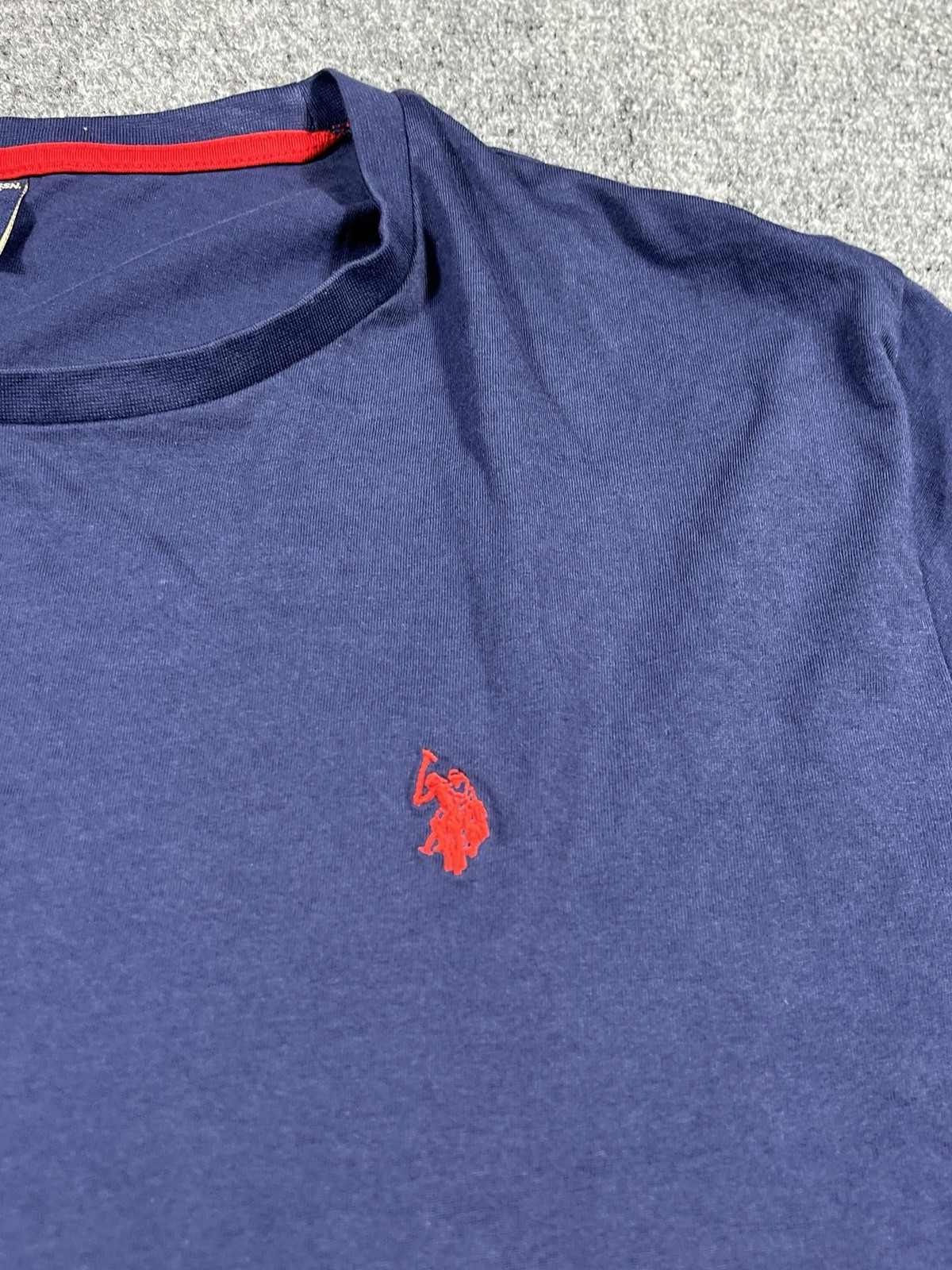 US Polo Assn Shirt Mens Size XXL 2XL Long Sleeve Navy Blue Embroidered Red Logo